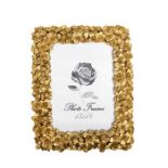 [CRACKED] Fabnish Picture Frame 13 x 18 cm Gold Standing Table Frame with Flowers Vint