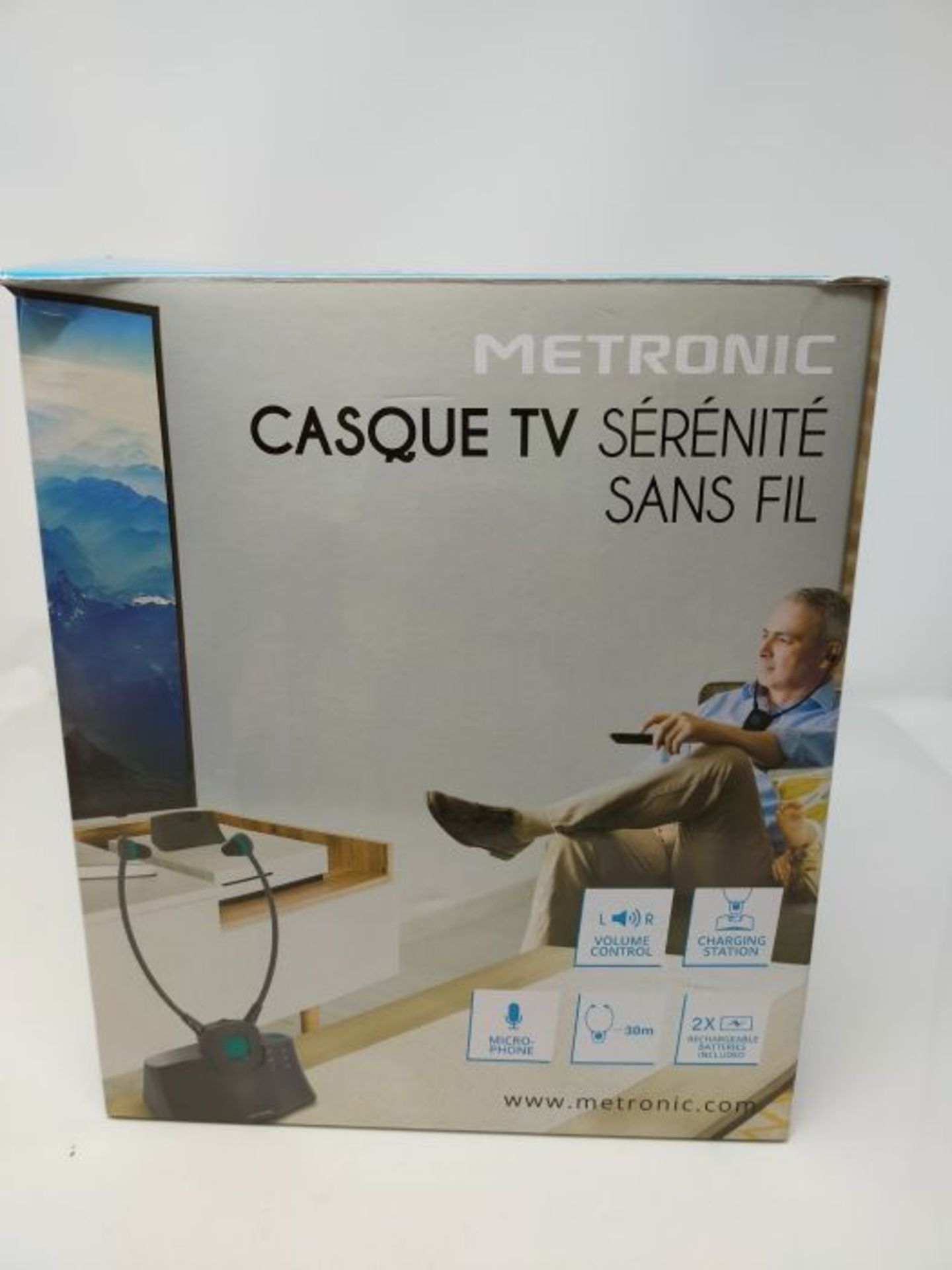 RRP £76.00 METRONIC Casque TV sans fil sÃ©rÃ©nitÃ© 480183 Noir - Image 2 of 3