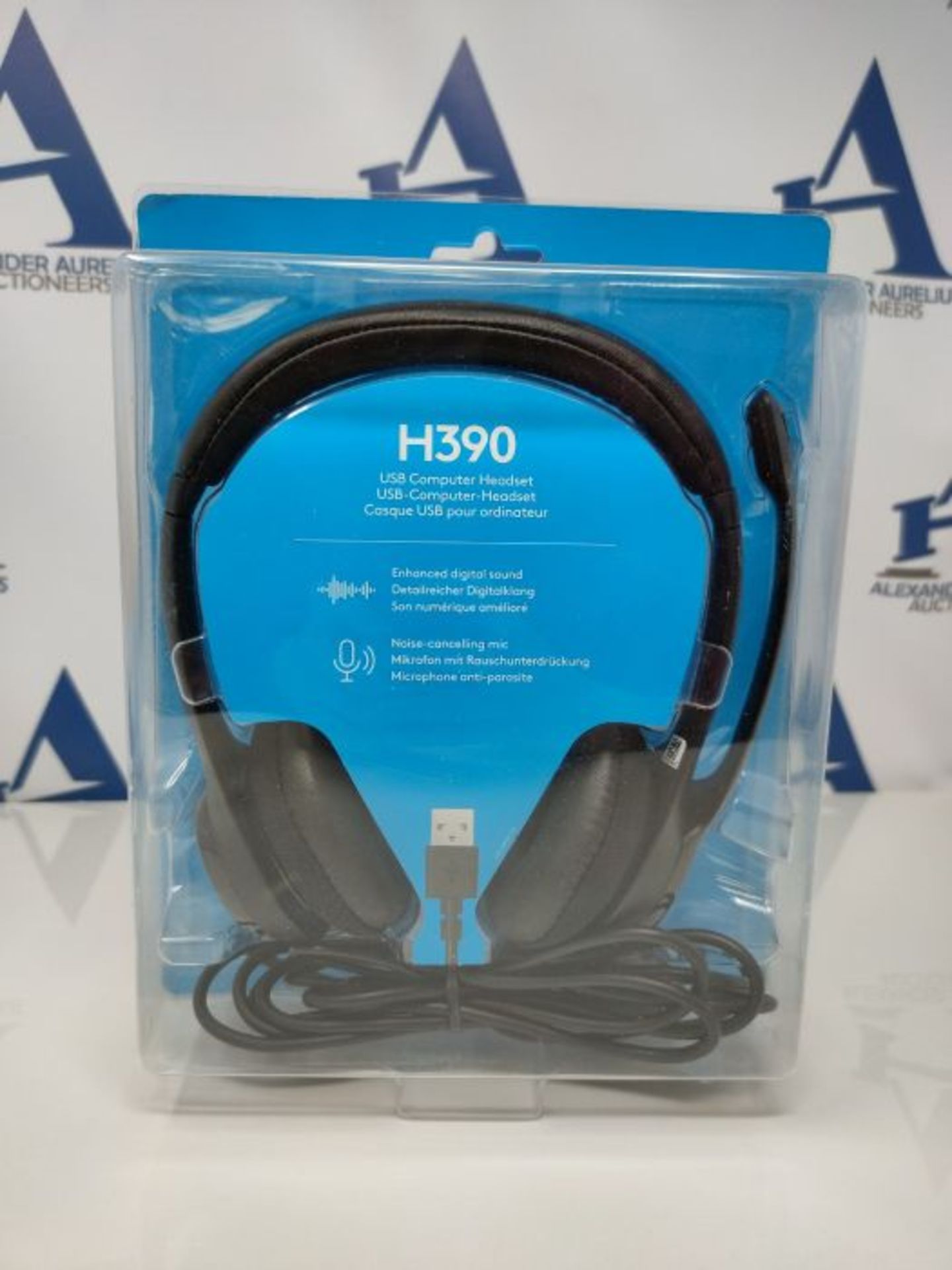 Logitech H390 Wired Headset, Stereo Headphones with Noise-Cancelling Microphone, USB, - Image 2 of 3