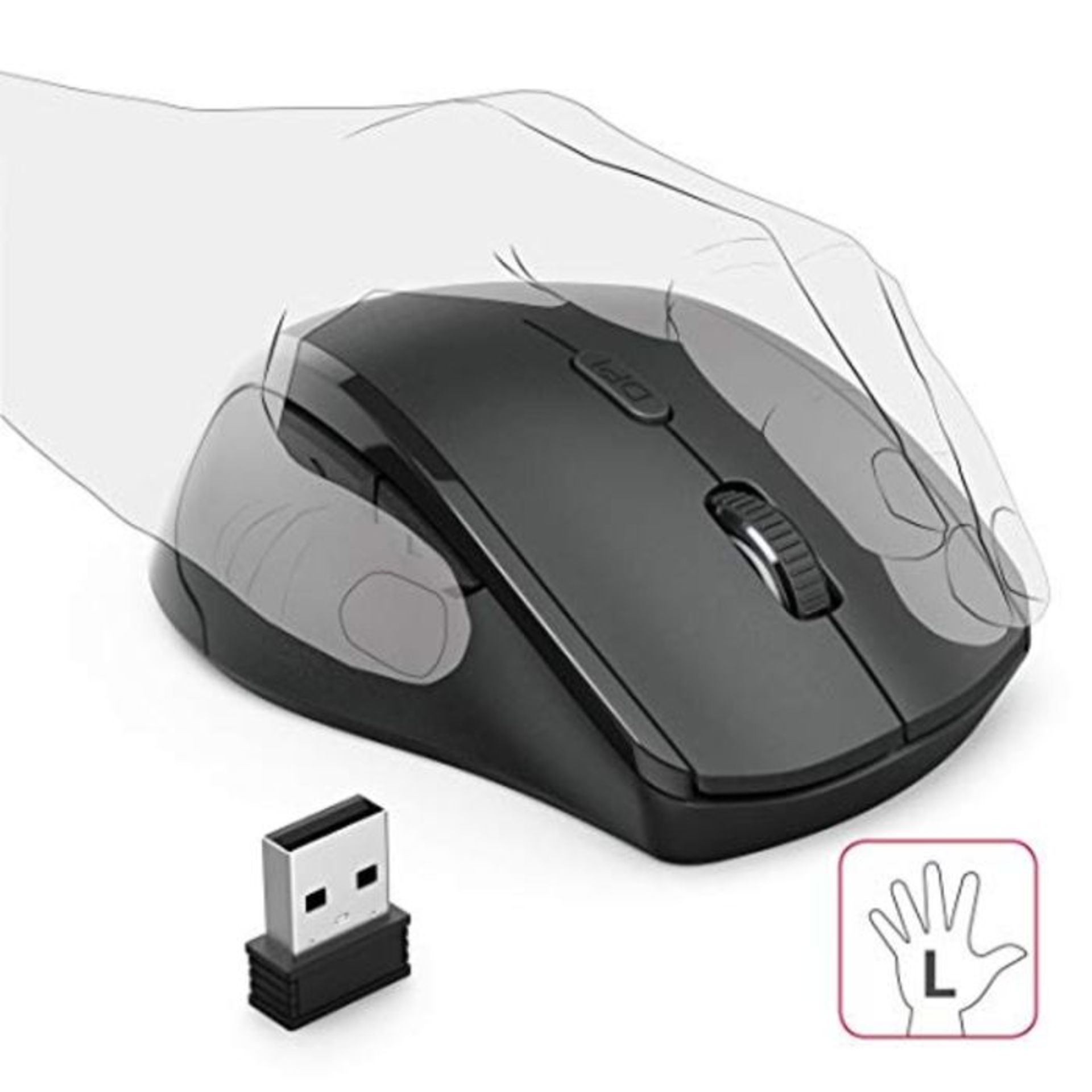 Hama Maus kabellos für Linkshänder ergonomisch (Linkshänder-Maus ohne Kabel, Wirele
