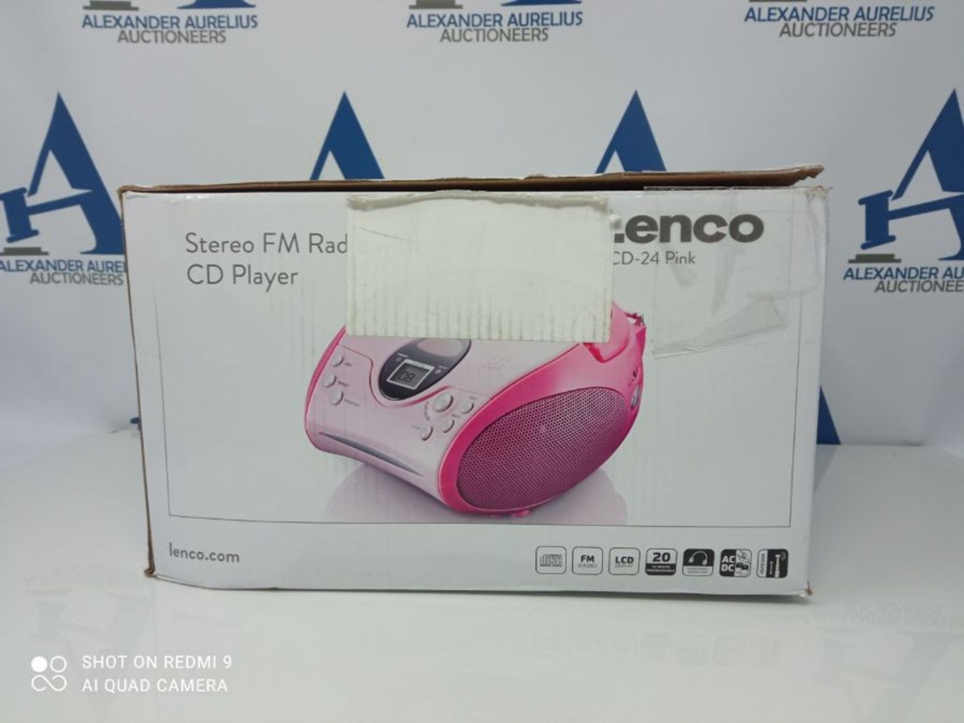 Lenco SCD-24 Stereo UKW-Radio mit CD-Player und Teleskopantenne rosa