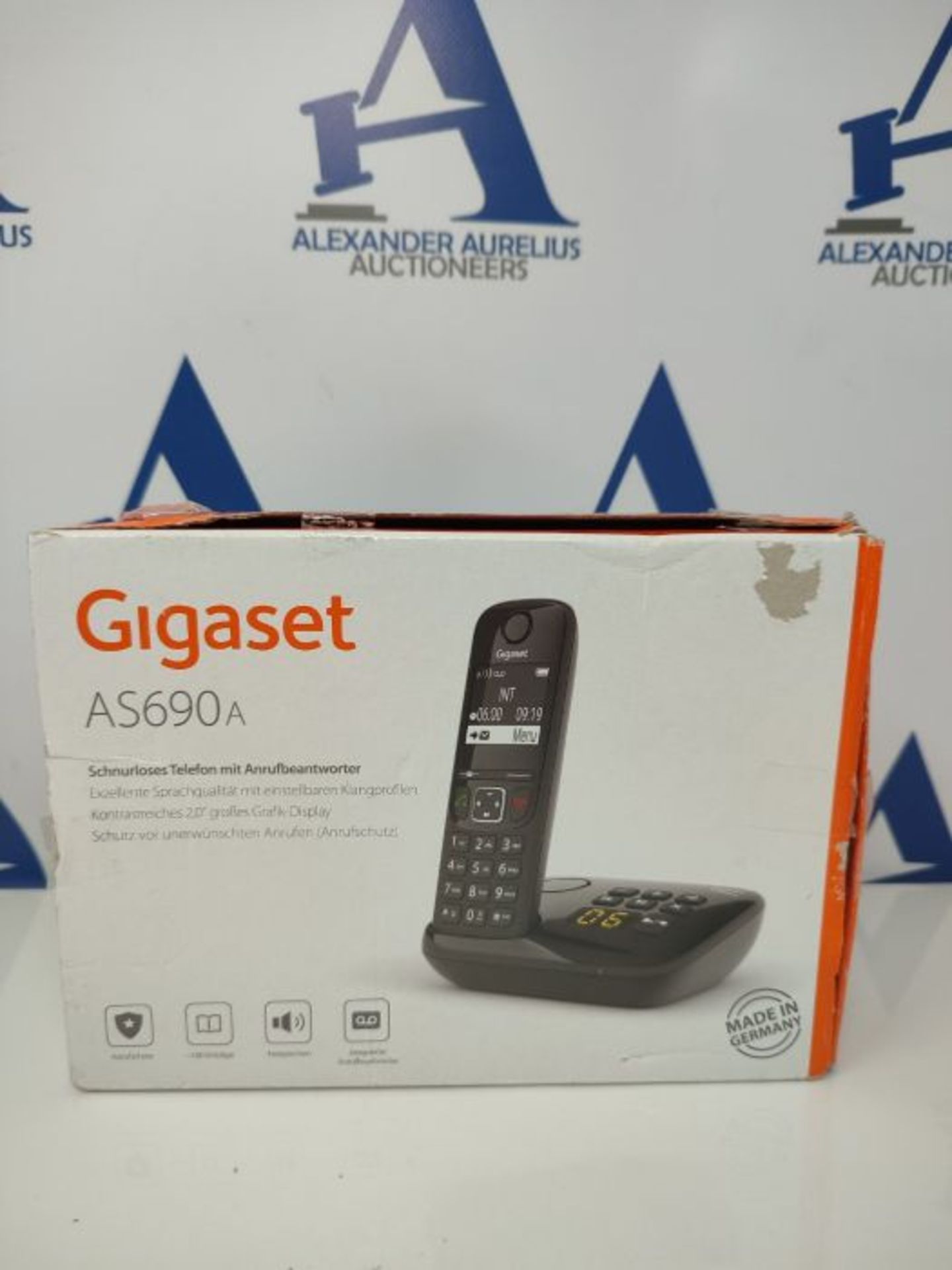 Gigaset AS690A Cordless Phone with Answering Machine - DECT Phone with Hands-Free Func - Image 2 of 3