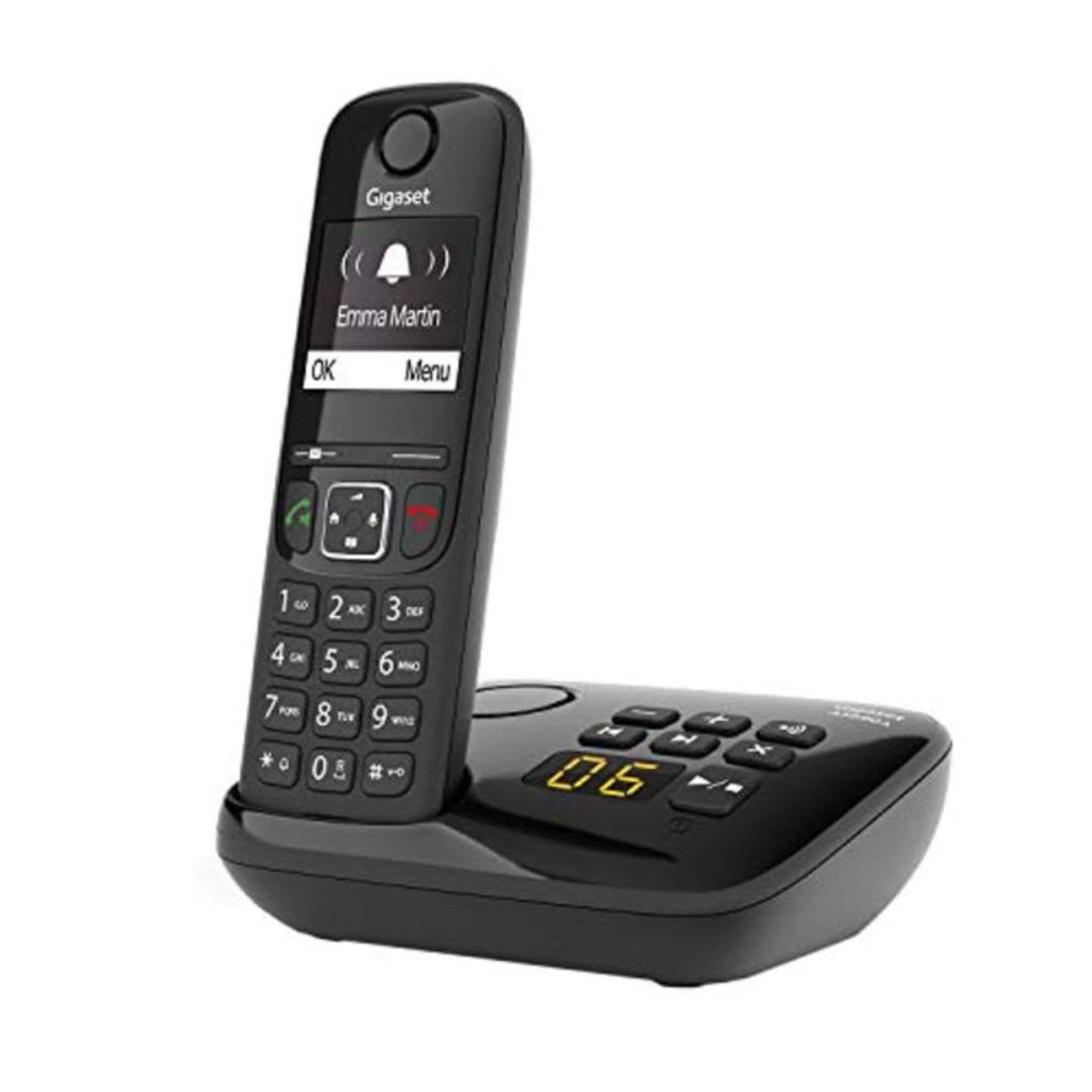 Gigaset AS690A Cordless Phone with Answering Machine - DECT Phone with Hands-Free Func