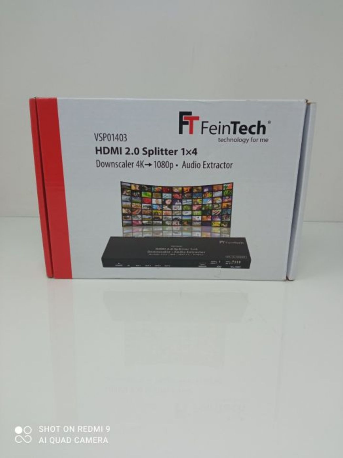 RRP £70.00 FeinTech VSP01403 Répartiteur HDMI 2.0 Splitter 1 x 4 Audio Extractor Toslink Down-Sc