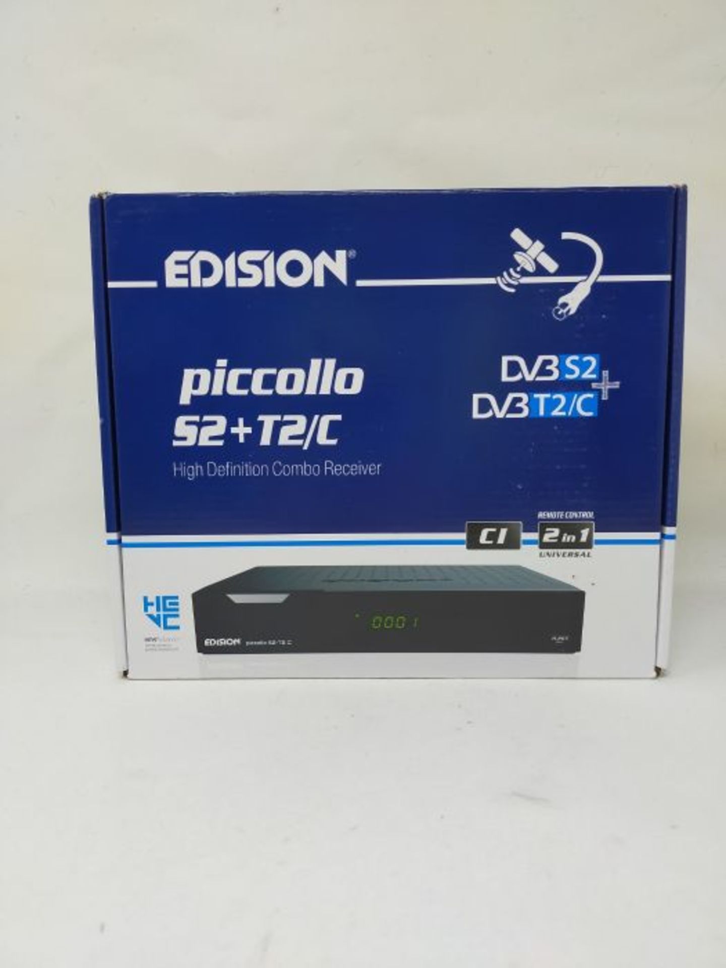 RRP £59.00 Edision PICCOLLO S2+T2/C Combo Receiver H.265/HEVC (DVB-S2, DVB-T2, DVB-C,) CI Full HD - Image 2 of 3