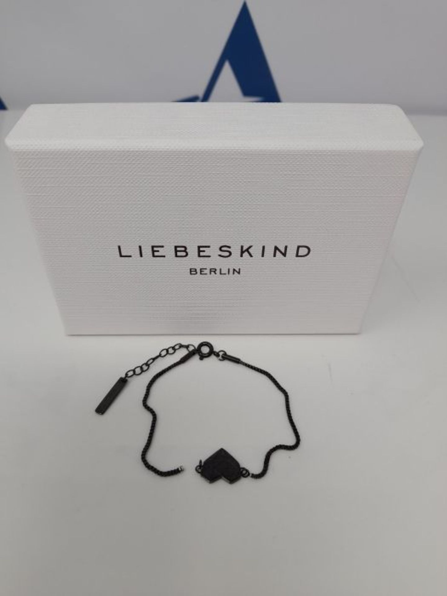 [CRACKED] Liebeskind Berlin Damen Armband Herz Edelstahl Silber 20 cm (schwarz), LJ-03 - Image 5 of 6