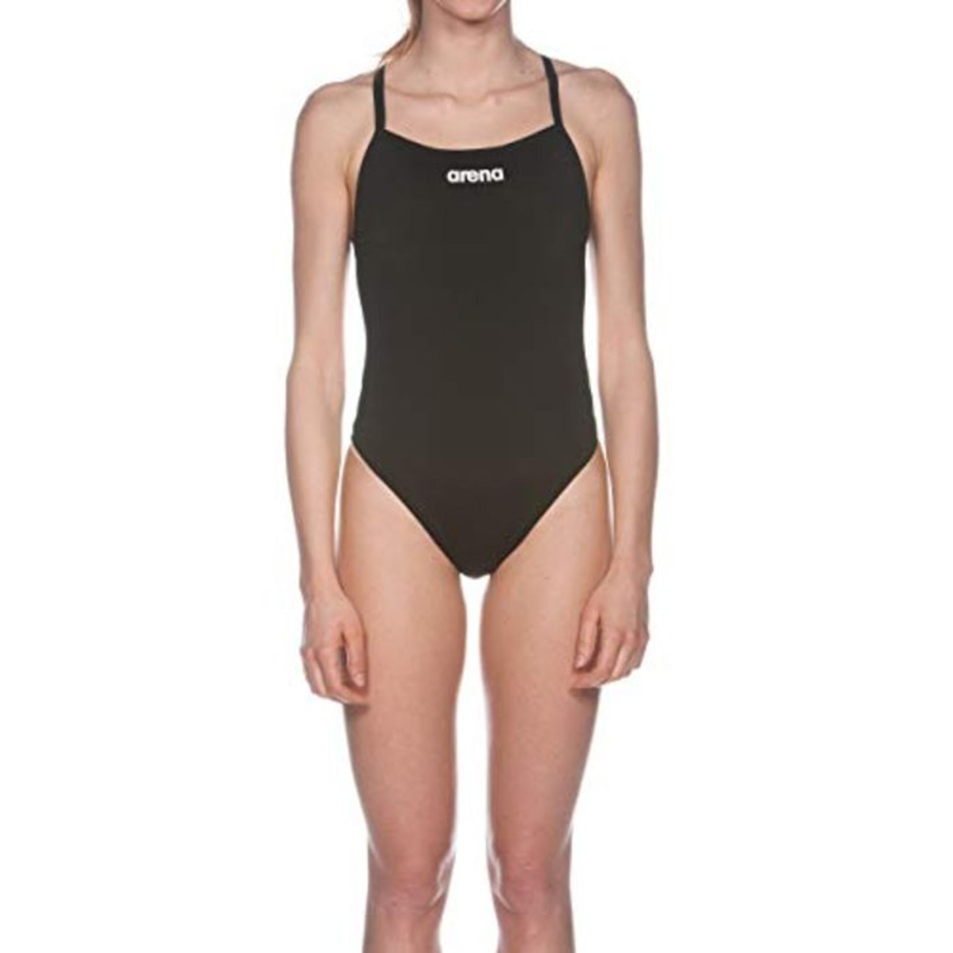 Arena Ladies 'Bathing Costume Solid Ligh Ttech High, Black / White, 30