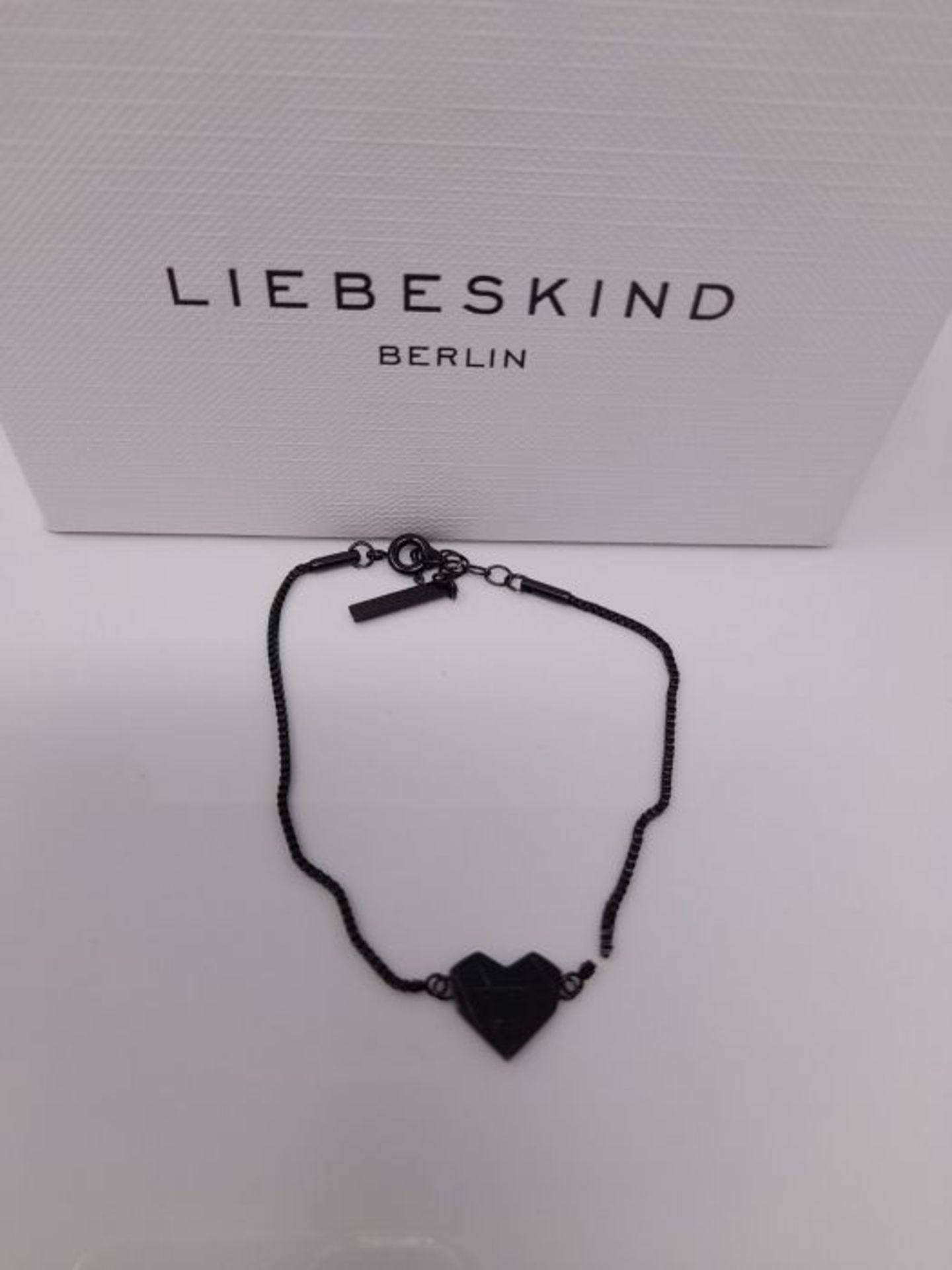 [CRACKED] Liebeskind Berlin Damen Armband Herz Edelstahl Silber 20 cm (schwarz), LJ-03 - Image 3 of 3