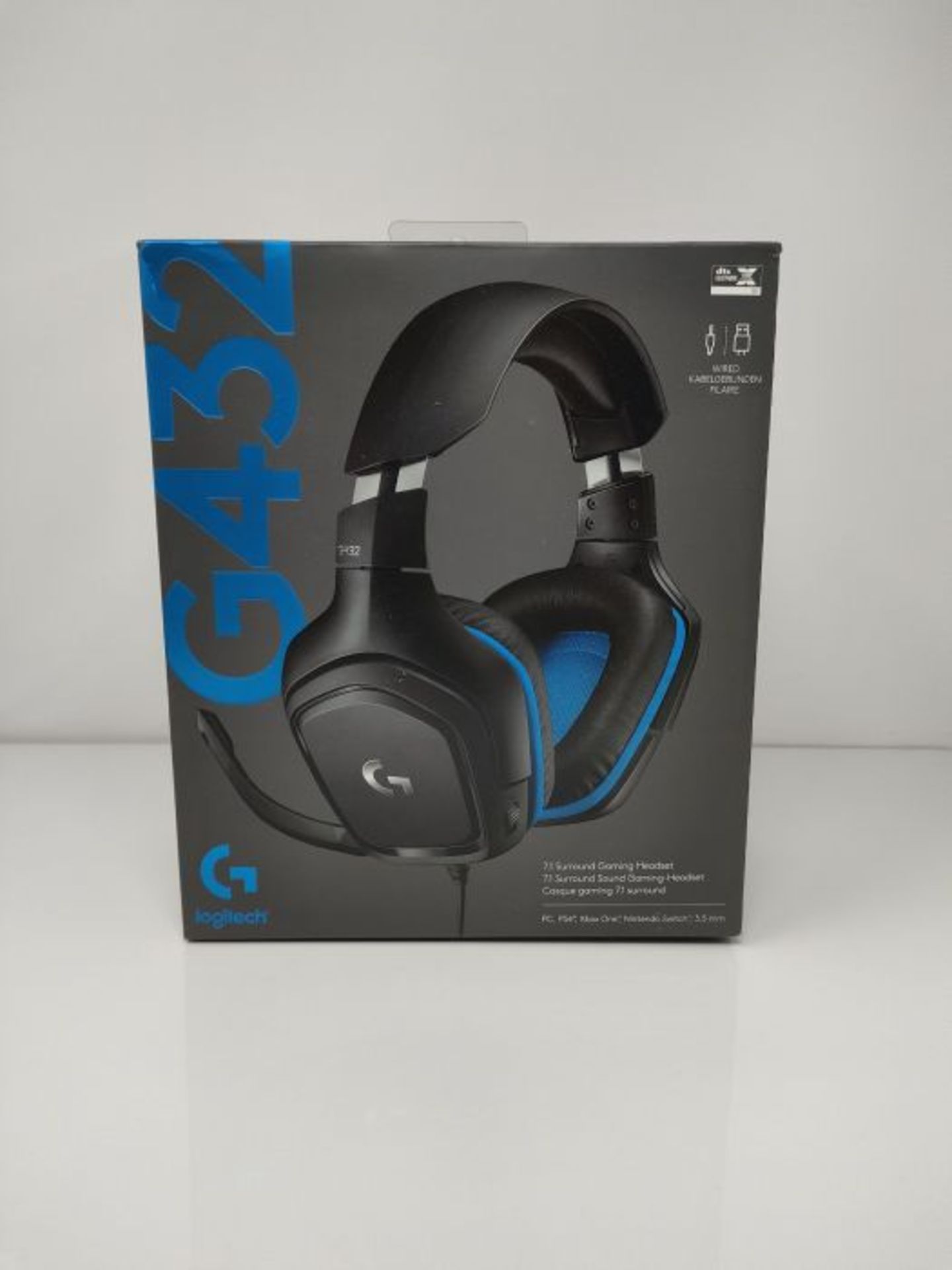 RRP £52.00 Logitech G432 Cuffie Gaming Cablate, Audio Surround 7.1, Cuffie DTS: x 2.0, Driver Aud - Image 2 of 3