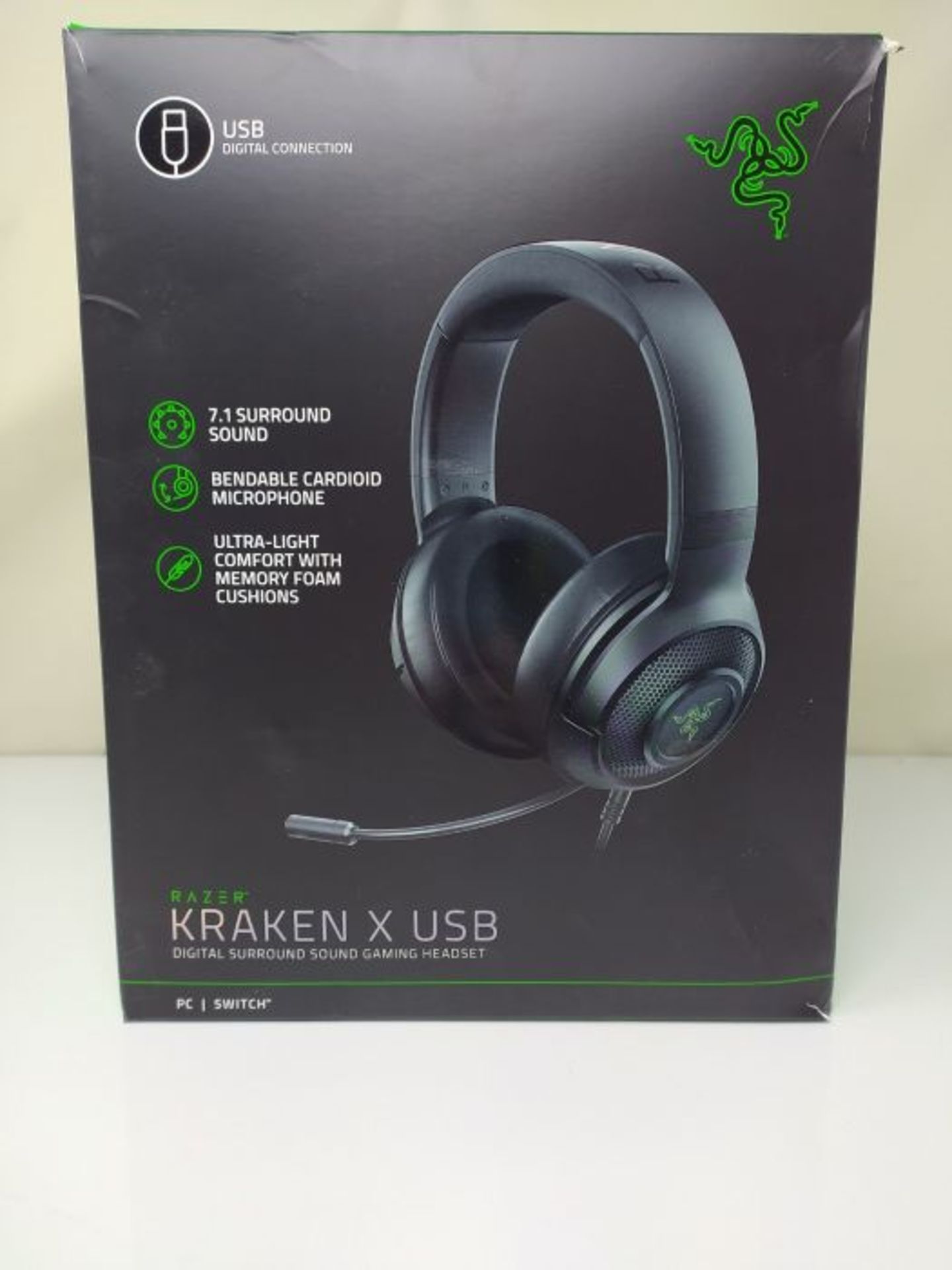 Razer Kraken X USB Digital Surround Sound Gaming Headset - Ultra-Light Comfort - Image 2 of 3