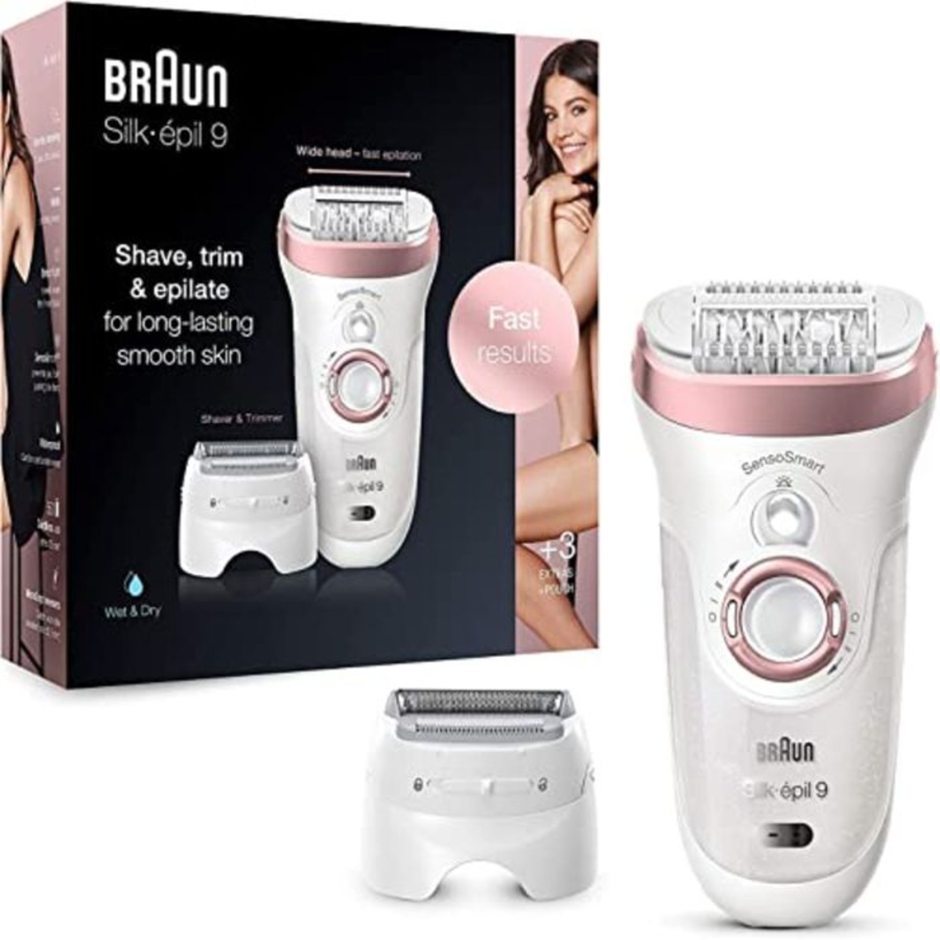 RRP £93.00 Braun Silk-épil 9 9-720 Pink,White 40 tweezers