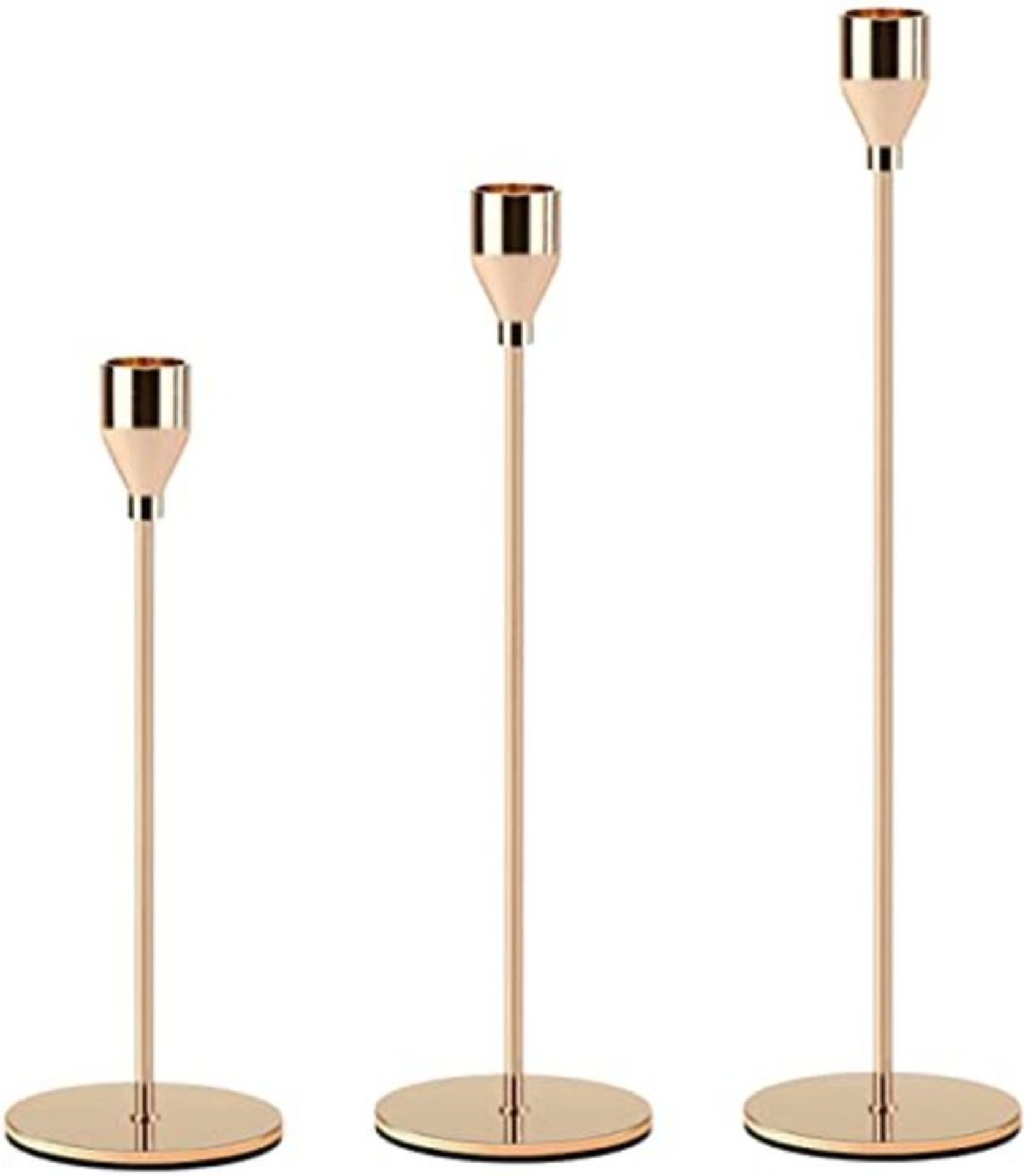 Wuudi Candle Holder Set of 3 in Different Sizes, Table Wedding Candle Stand, 24/28/33