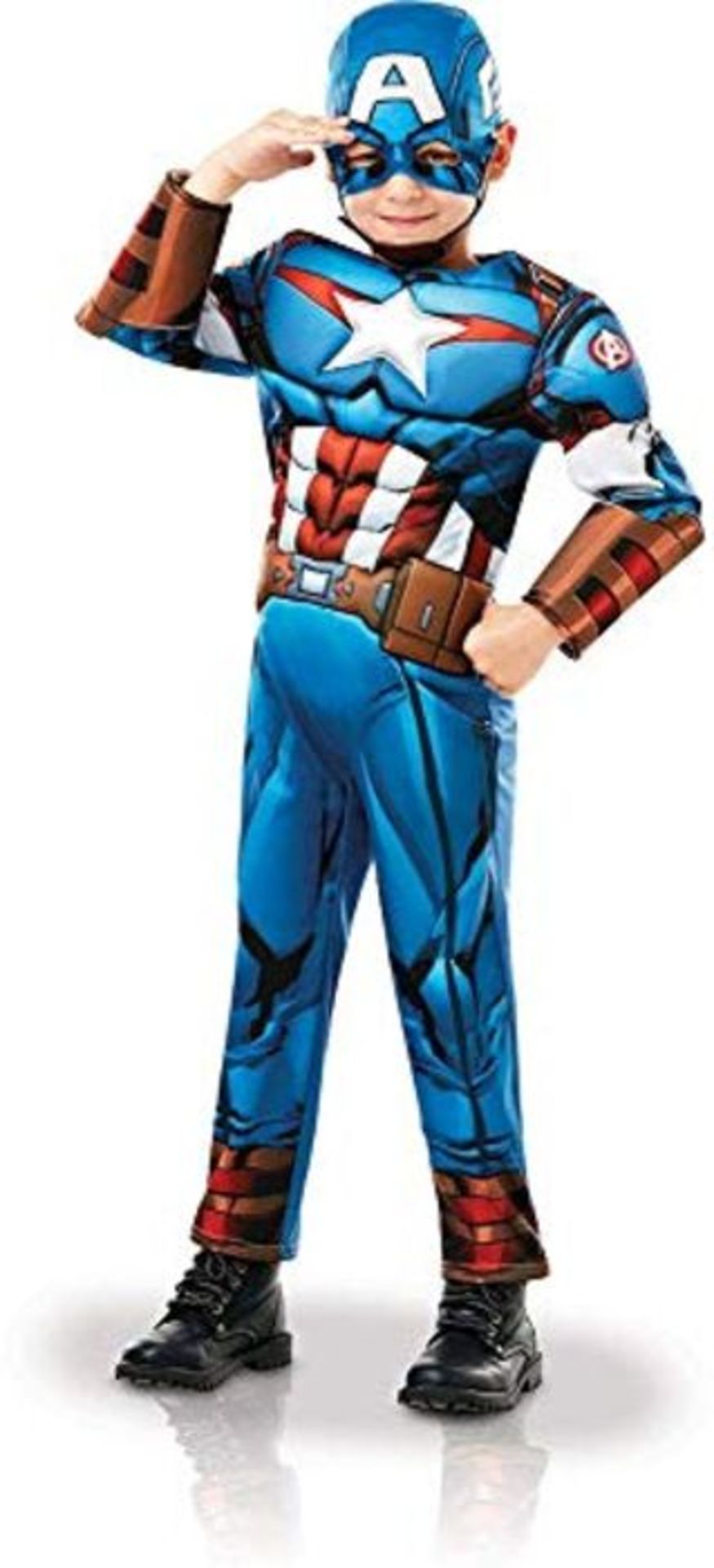 Rubie's 640833L Official Marvel Avengers Captain America Deluxe Child Costume, Boys, L