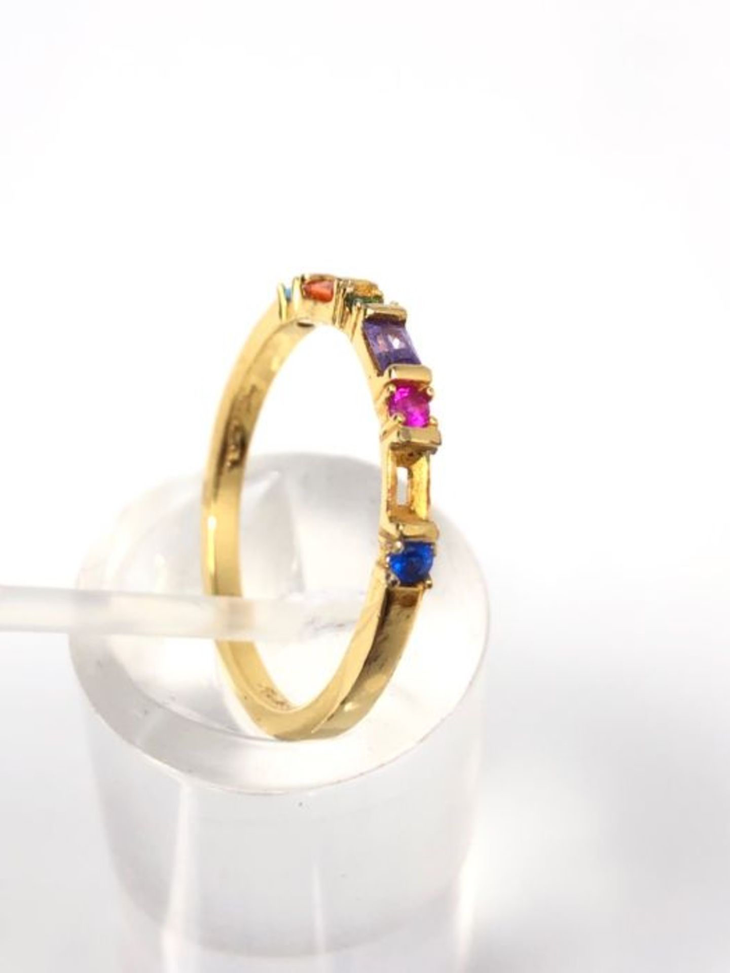 RRP £88.00 THOMAS SABO Ring mit mehrfarbigen Zirkonia Steinen in Rund- und Baguette-Schliff, 750 - Image 3 of 3
