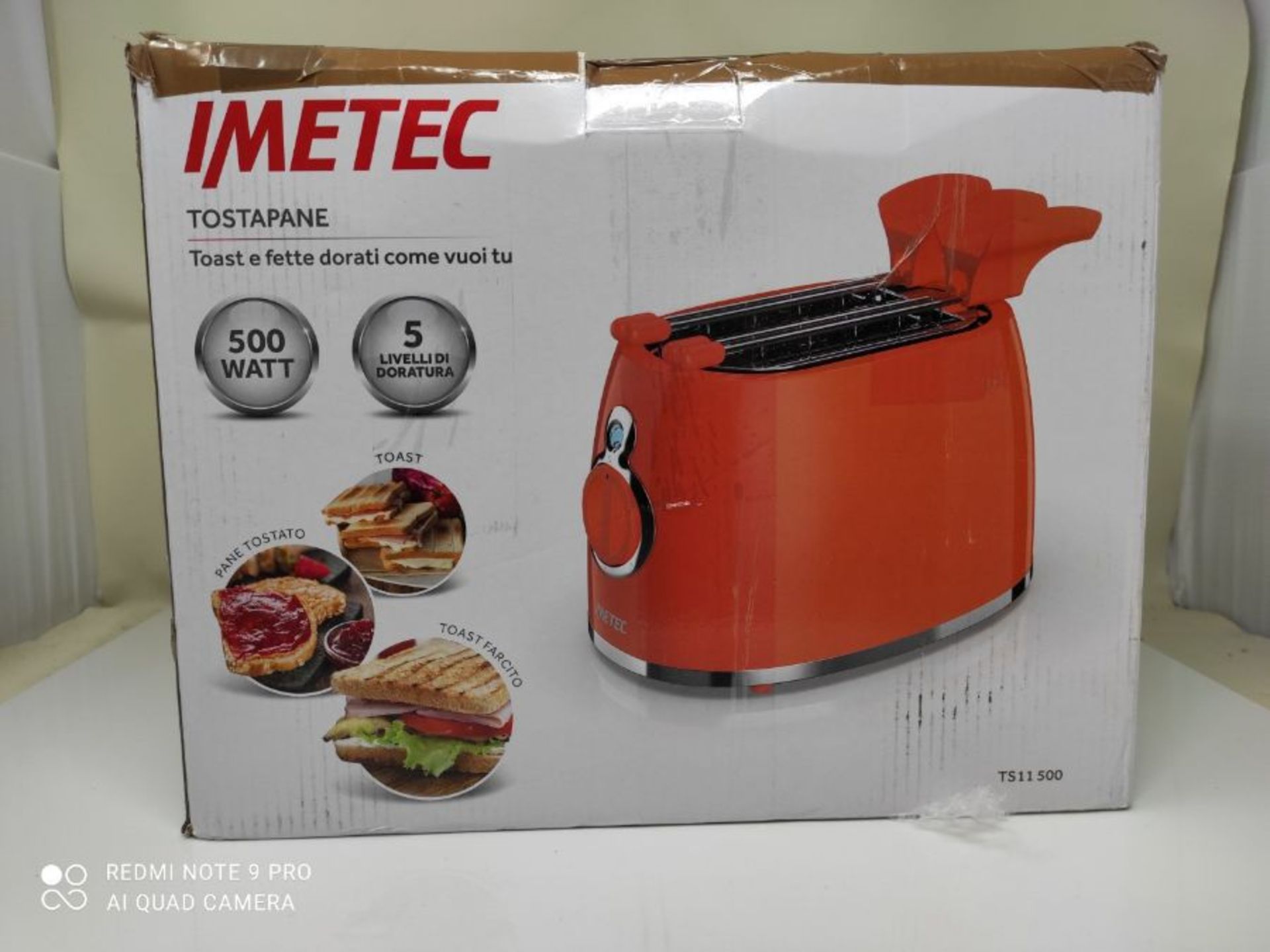 Imetec 7453 tostapane 2 fetta/e Cromo, Arancione 500 W - Image 2 of 3