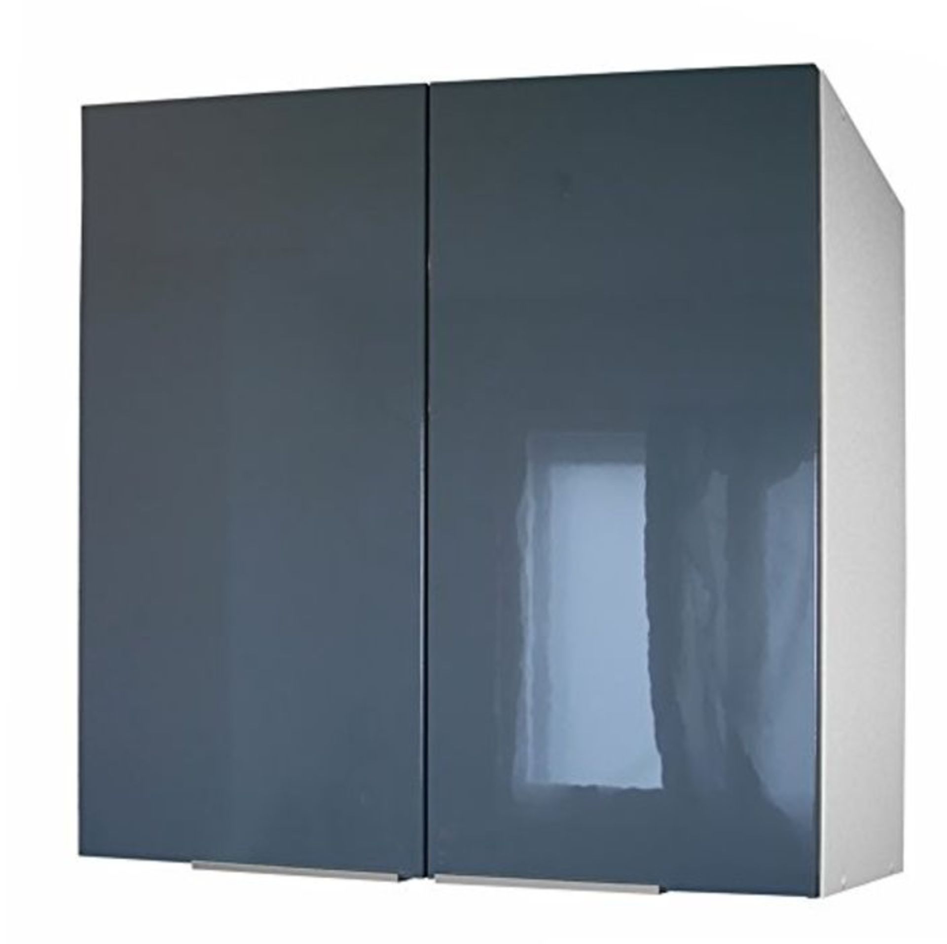 (cracked) 8Berlioz Creations CP8HG 2 door kitchen wall cabinet High Gloss Grey 80 x 34