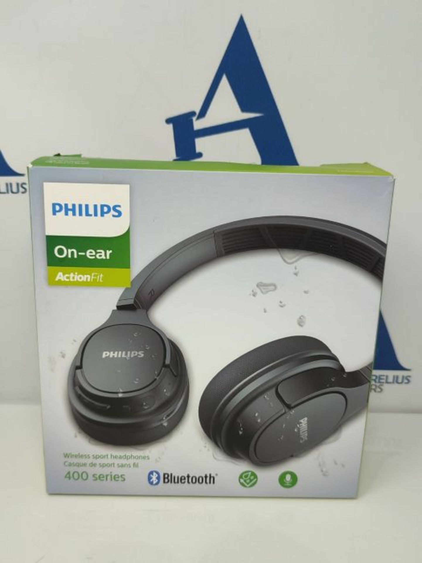 RRP £58.00 Philips SH402BK/00 On-Ear Headphones Wireless, Sports Headphones Bluetooth (IPX4, 40-m - Image 2 of 3