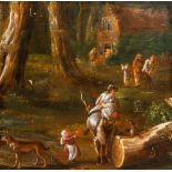 Flemish school: The return, oil on canvas, 18th C.