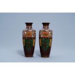 A pair of Japanese cloisonnŽ 'dragon' vases, Meiji, ca. 1900