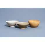 Three Chinese and Southeast Asian monochrome glazed bowls, Song and later