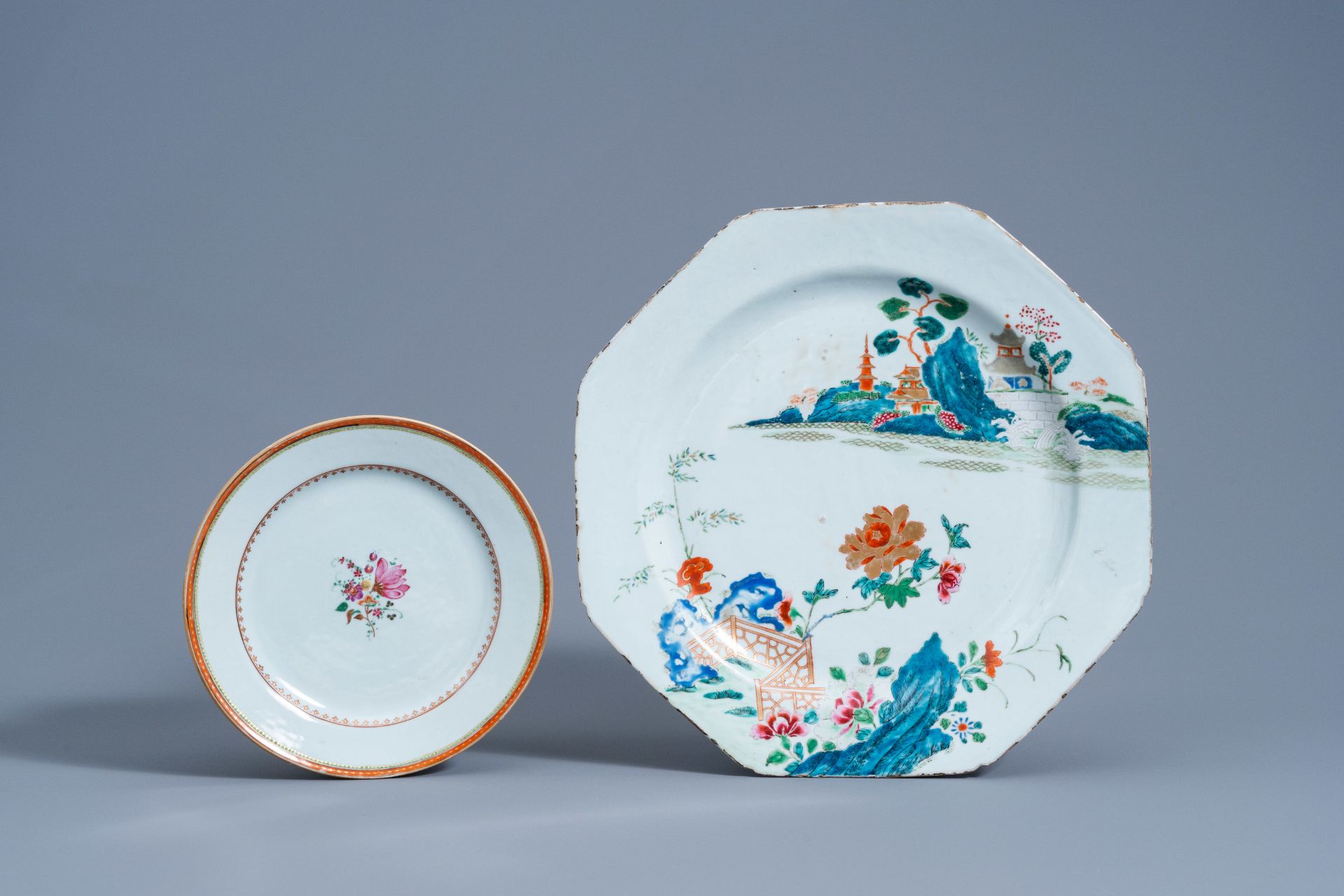 A varied collection of Chinese famille rose porcelain, 18th/19th C. - Image 2 of 9