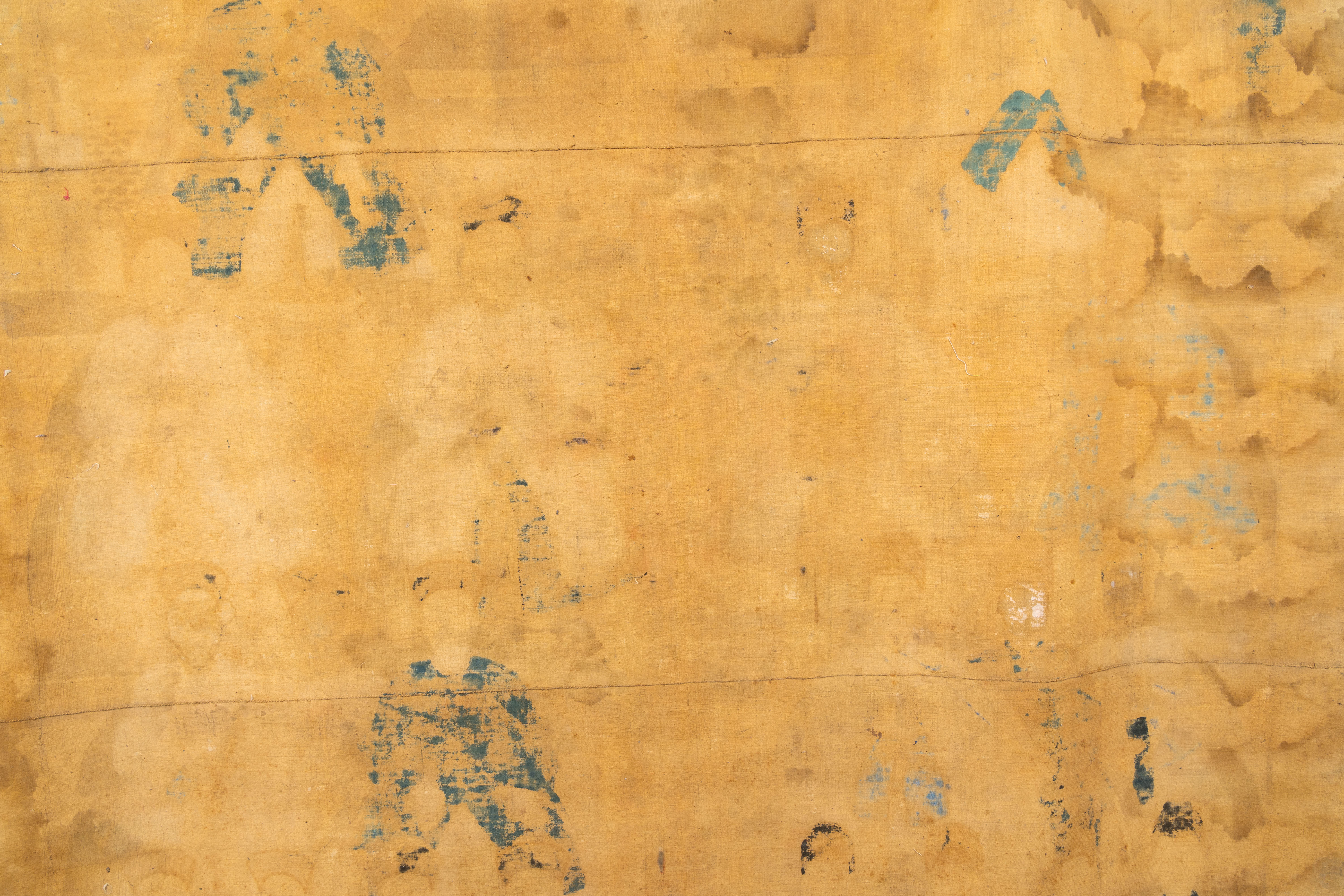 Chinese school: A large ancestor portrait, ink and colours on canvas, 19th C. - Image 12 of 15