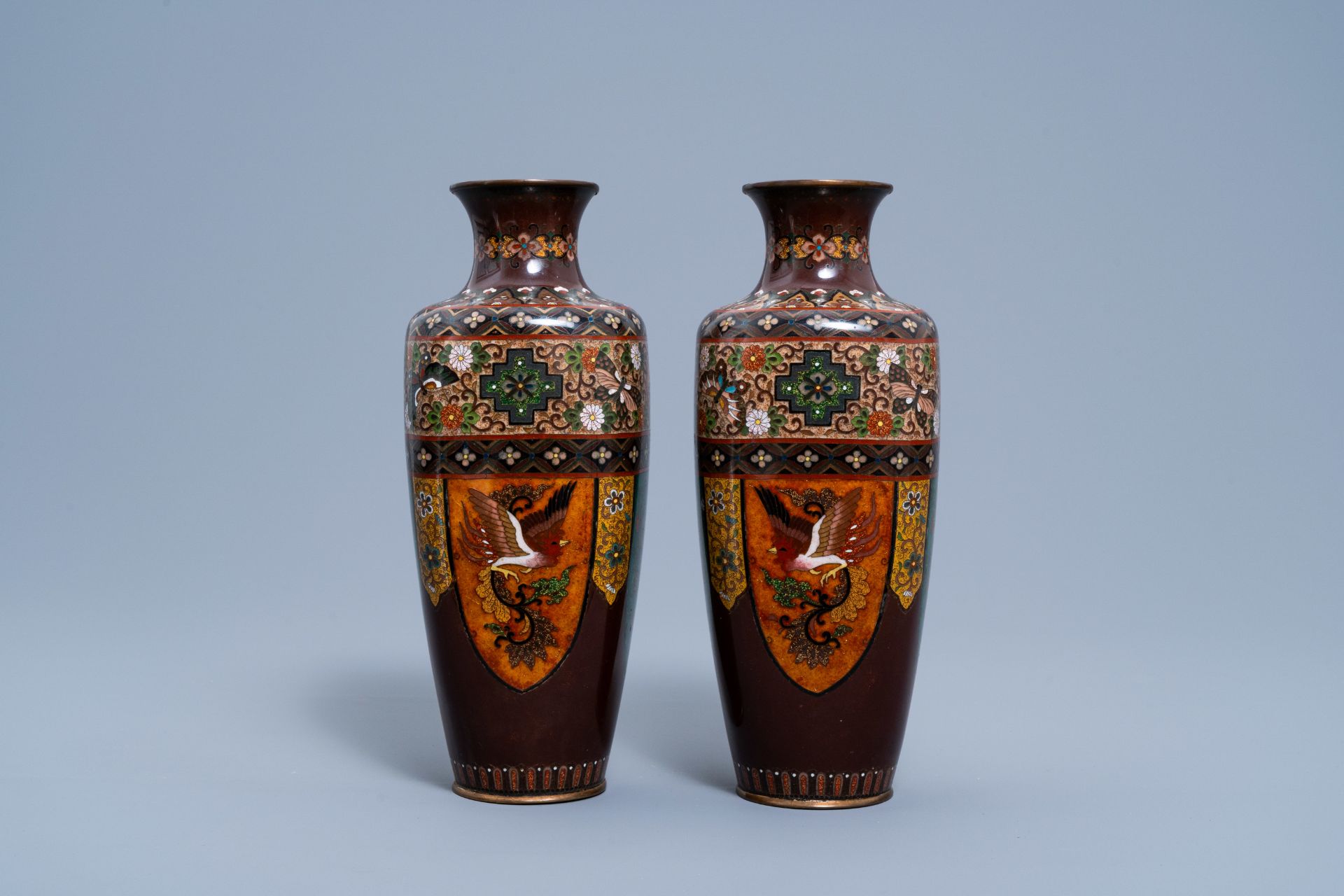 A pair of Japanese cloisonnŽ 'dragon' vases, Meiji, ca. 1900 - Image 2 of 6