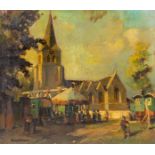 Herman Verbaere (1906-1993): The village fair, oil on canvas