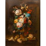 J. Niels (J.R. Niels, second half of the 18th C.): Still life of flowers, oil on panel, dated 1797