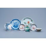 A varied collection of Chinese famille verte, famille rose, blue, white and monochrome porcelain, Ka