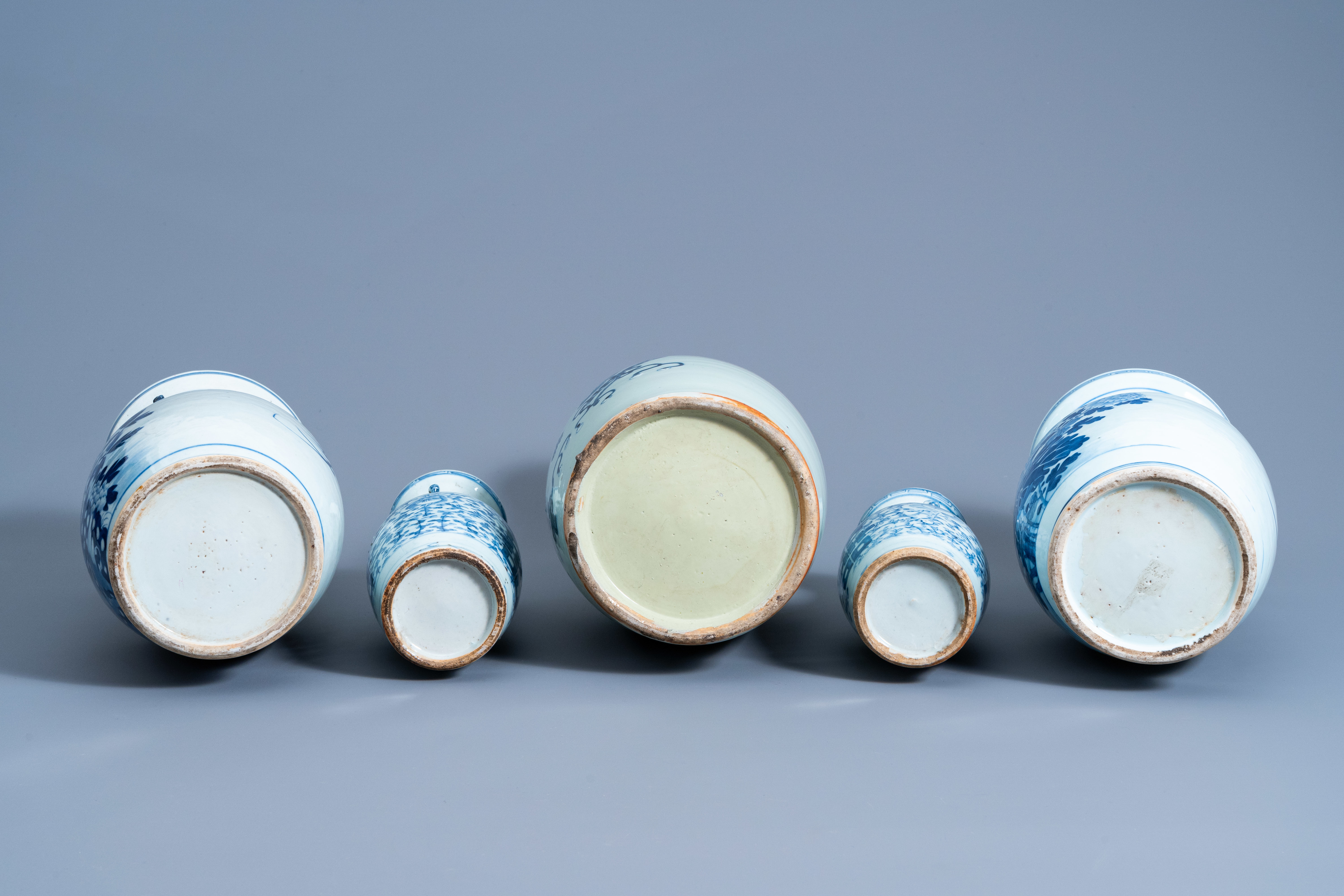 Ten various Chinese blue en white vases, 19th/20th C. - Image 7 of 13