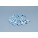 Ten Chinese blue and white spoons, 19th/20th C.