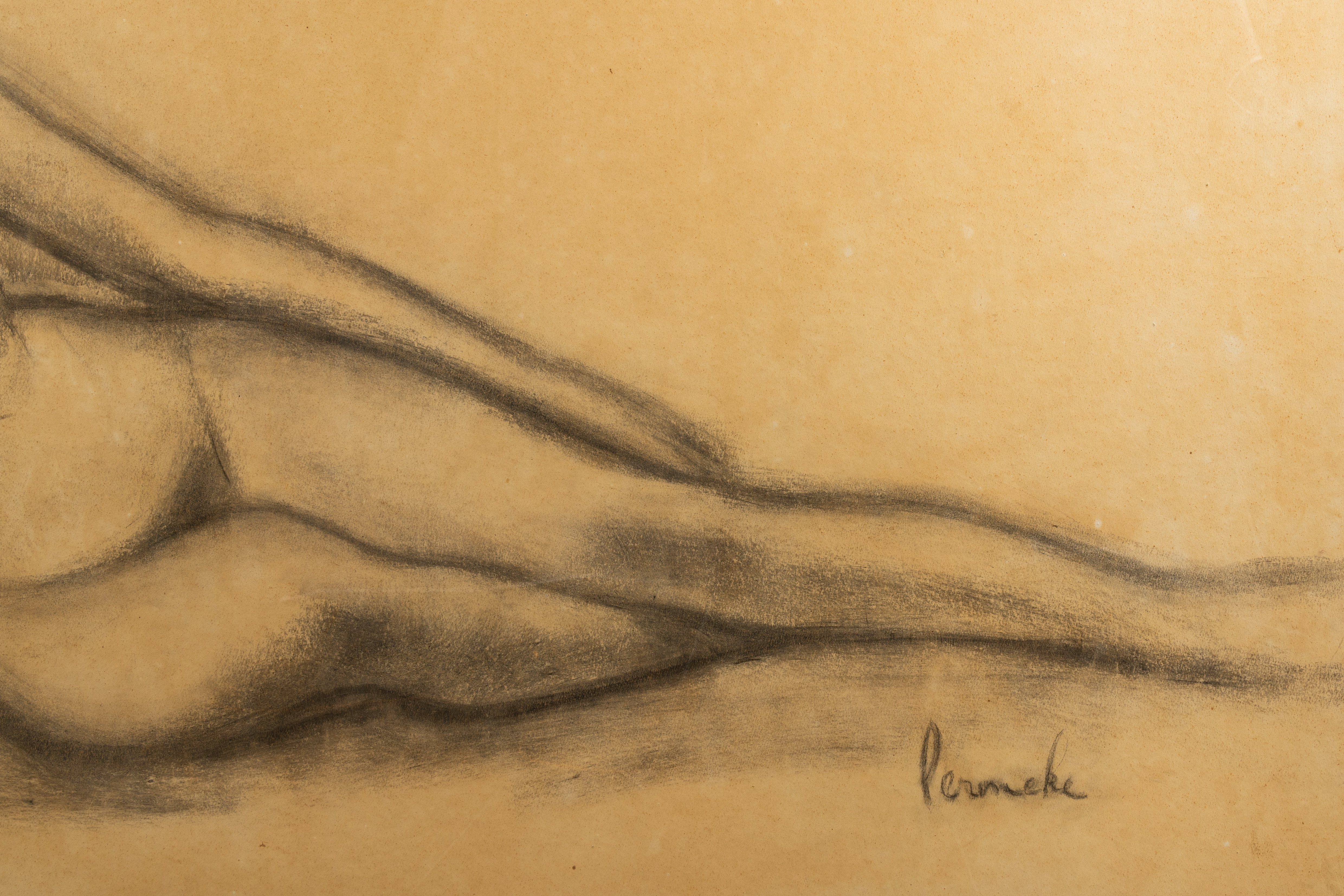Constant Permeke (1886-1952): Reclining nude, charcoal on paper - Image 7 of 10