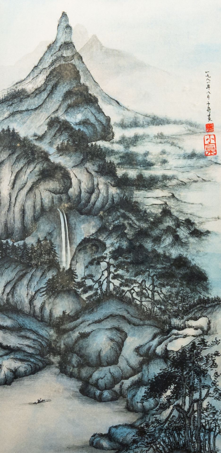 Chinese school: Three river landscapes, ink and colours on paper and silk, 20th C. - Image 3 of 14