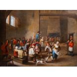 Matthieu van Helmont (1623-ca.1679): Peasants making merry at an inn, oil on copper