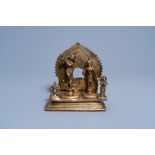 A bronze Hindu altar shrine, India, 19th C.