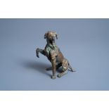 Jan Desmarets (1961): Sitting dog, green-brown patinated bronze, ed. 15/24