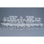 An extensive collection of clear crystal cut glasses, Val Saint Lambert, 20th C.