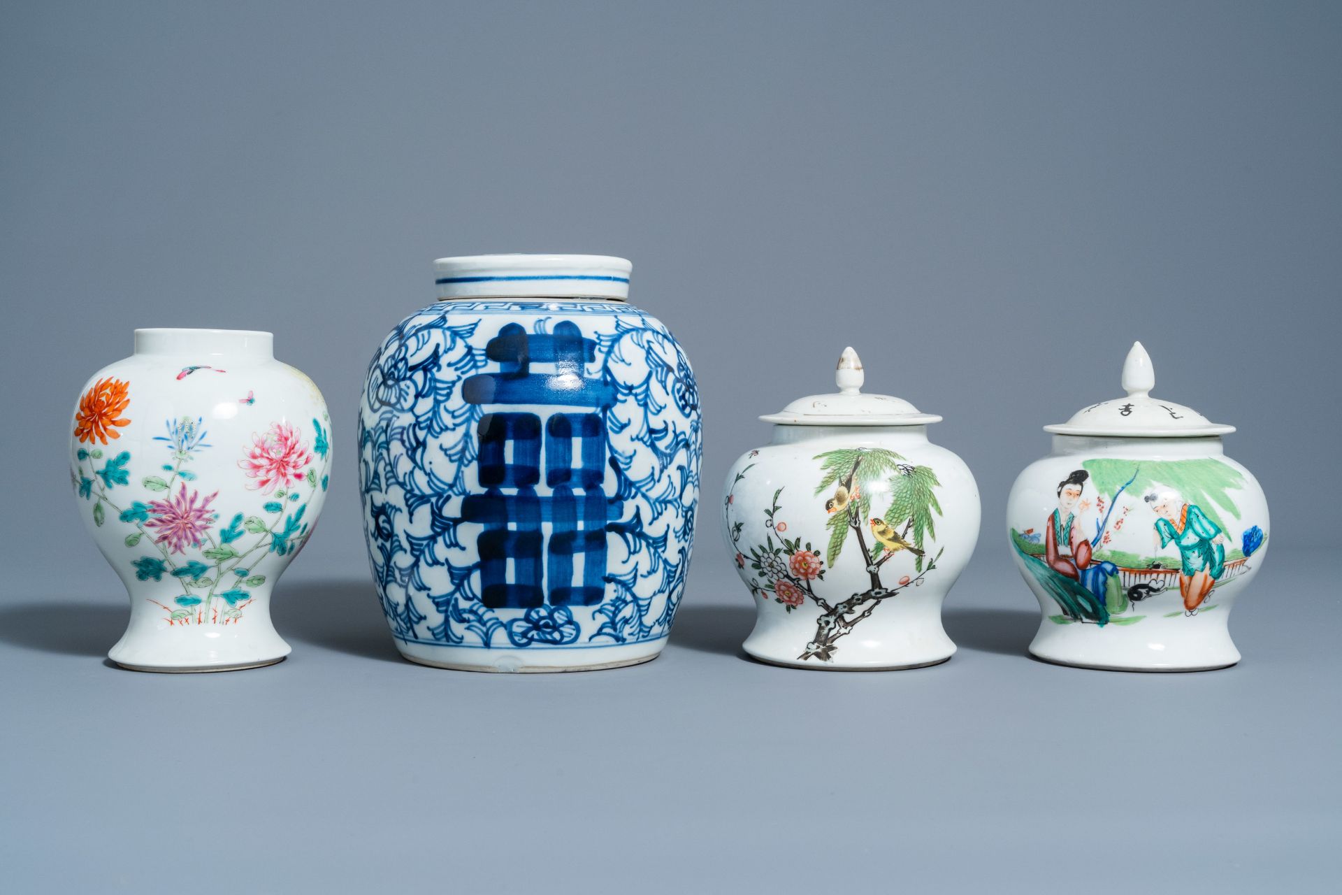 A varied collection of Chinese blue, white, famille rose andÊ qianjiang cai porcelain, Kangxi and la - Image 2 of 15