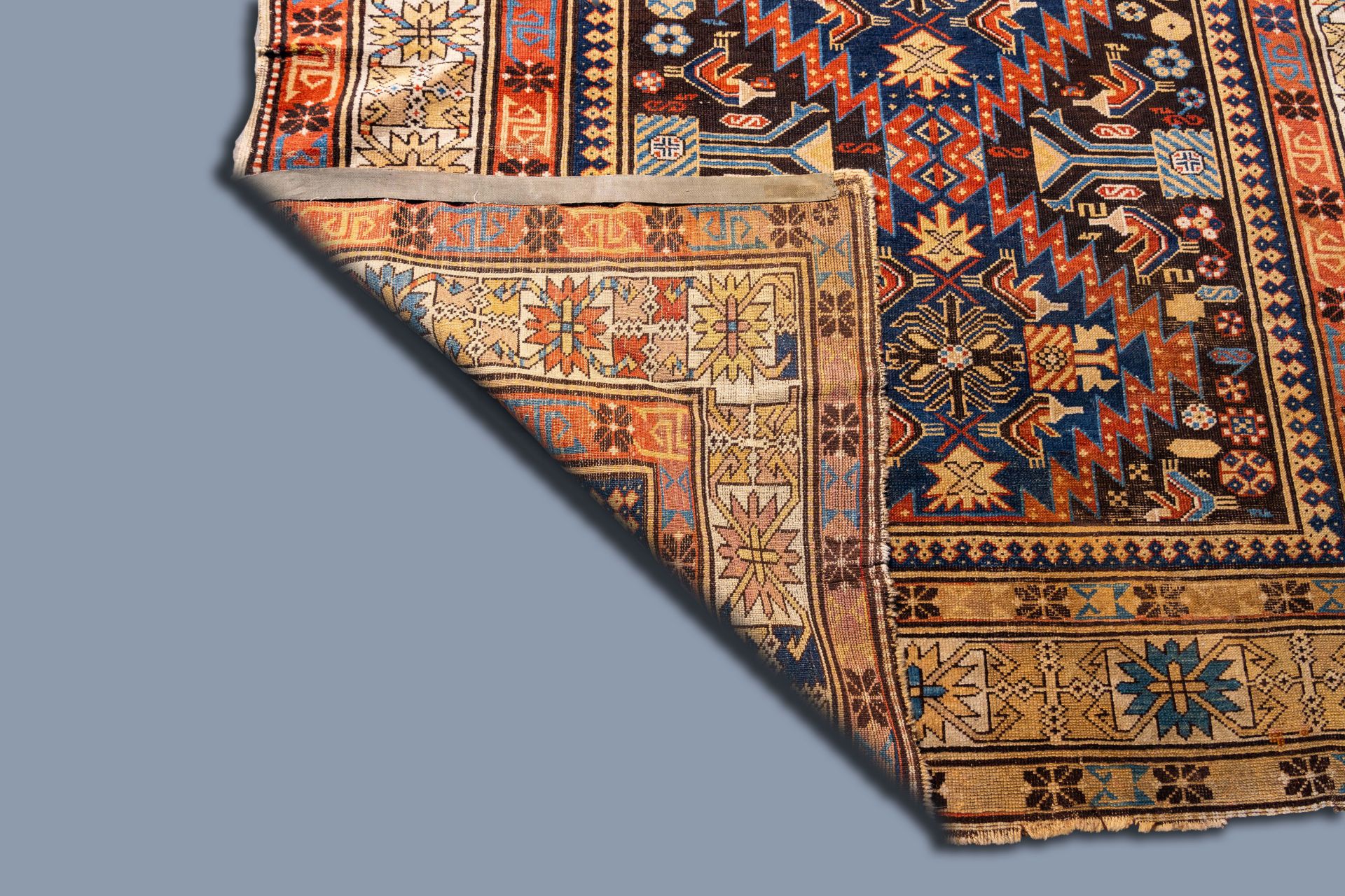 A Caucasian Shirvan rug, wool on cotton, 19th C. - Image 3 of 3