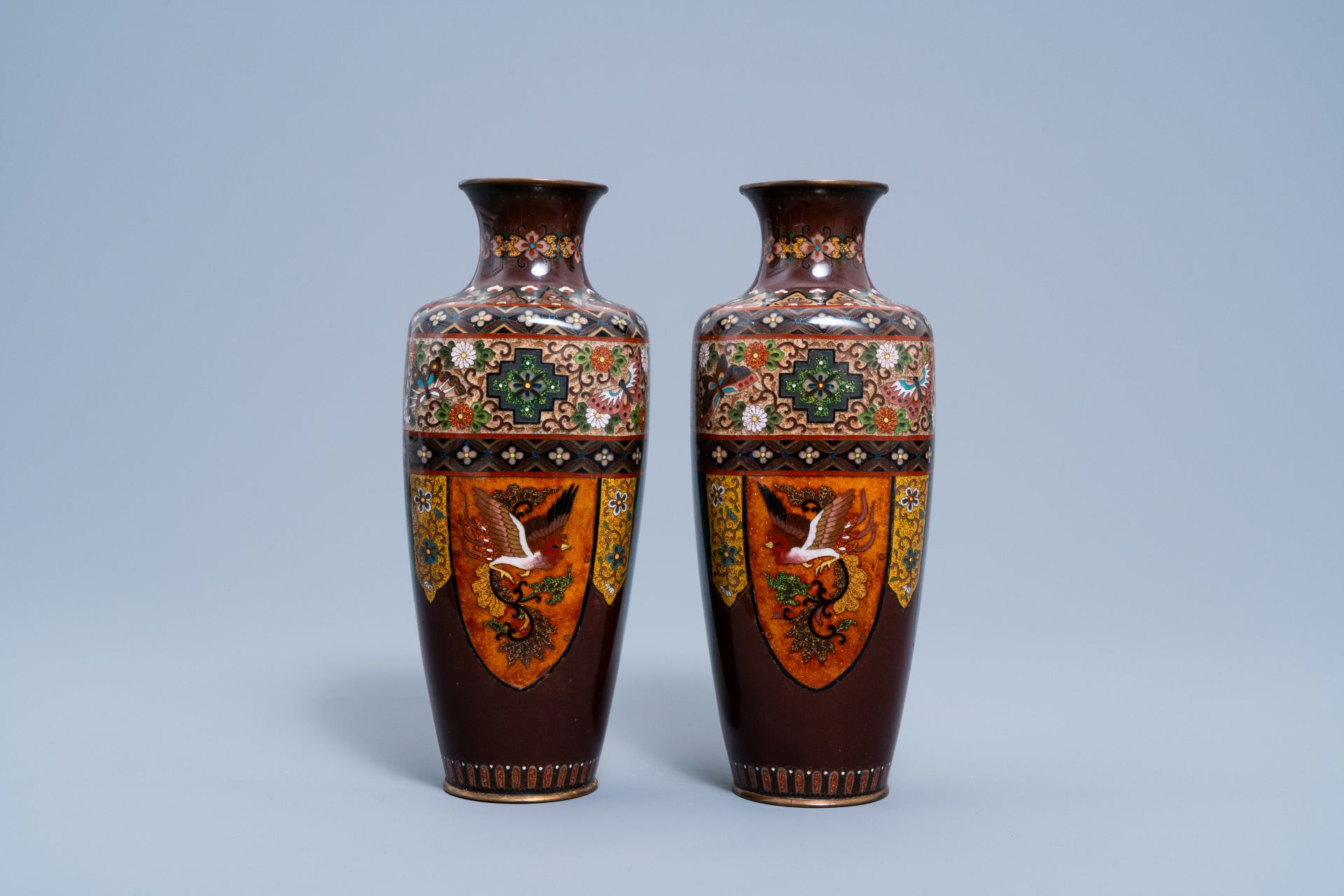 A pair of Japanese cloisonnŽ 'dragon' vases, Meiji, ca. 1900 - Image 4 of 6