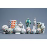 A varied collection of Chinese famille rose, famille verte and iron red porcelain, 19th/20th C.