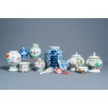 A varied collection of Chinese blue, white, famille rose andÊ qianjiang cai porcelain, Kangxi and la