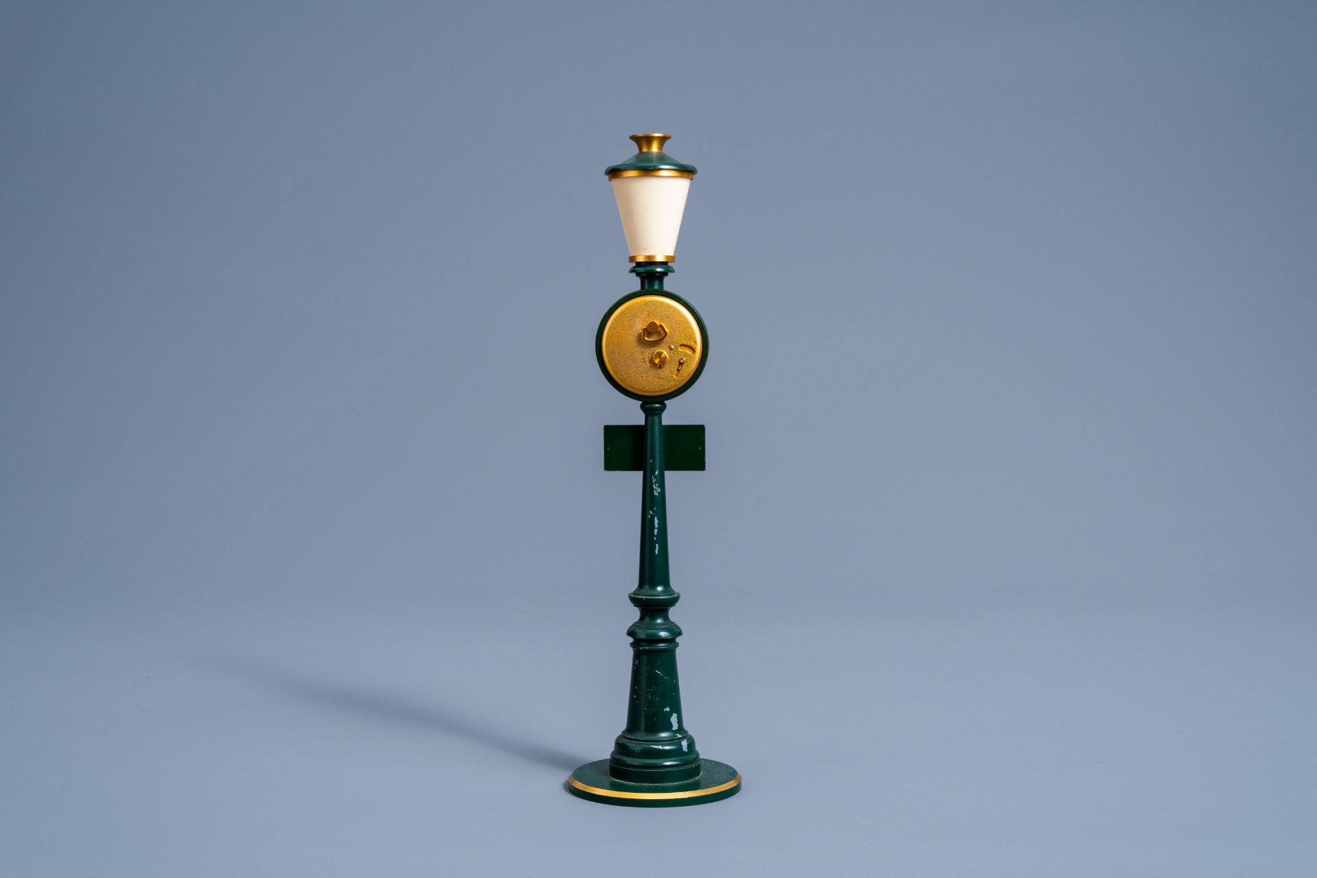 A Jaeger-LeCoultre 'Rue de la Paix' street lamp shaped table clock, Switzerland, third quarter of th - Image 3 of 7