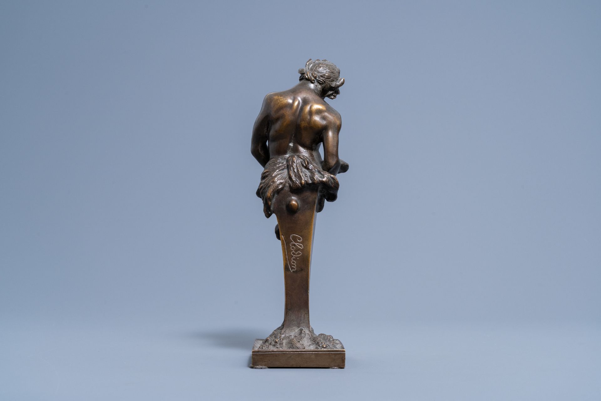 Clodion (1738-1814, after): Satyr, brown patinated bronze, 19th/20th C. - Image 5 of 9