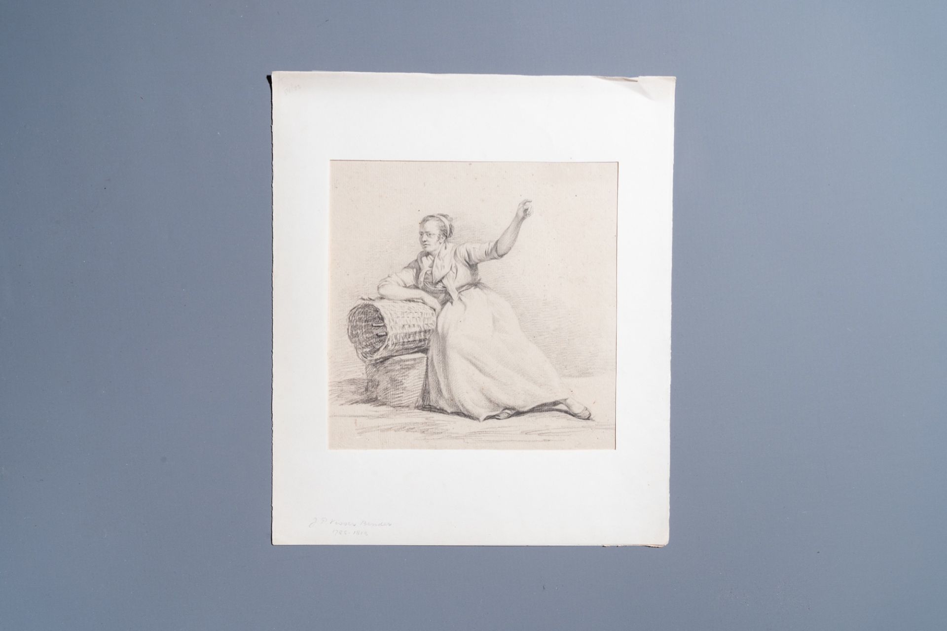 Attributed to Johannes Pieter Visser-Bender (1785-1813): Academic study, a basket-maker and a wood-g - Image 4 of 10