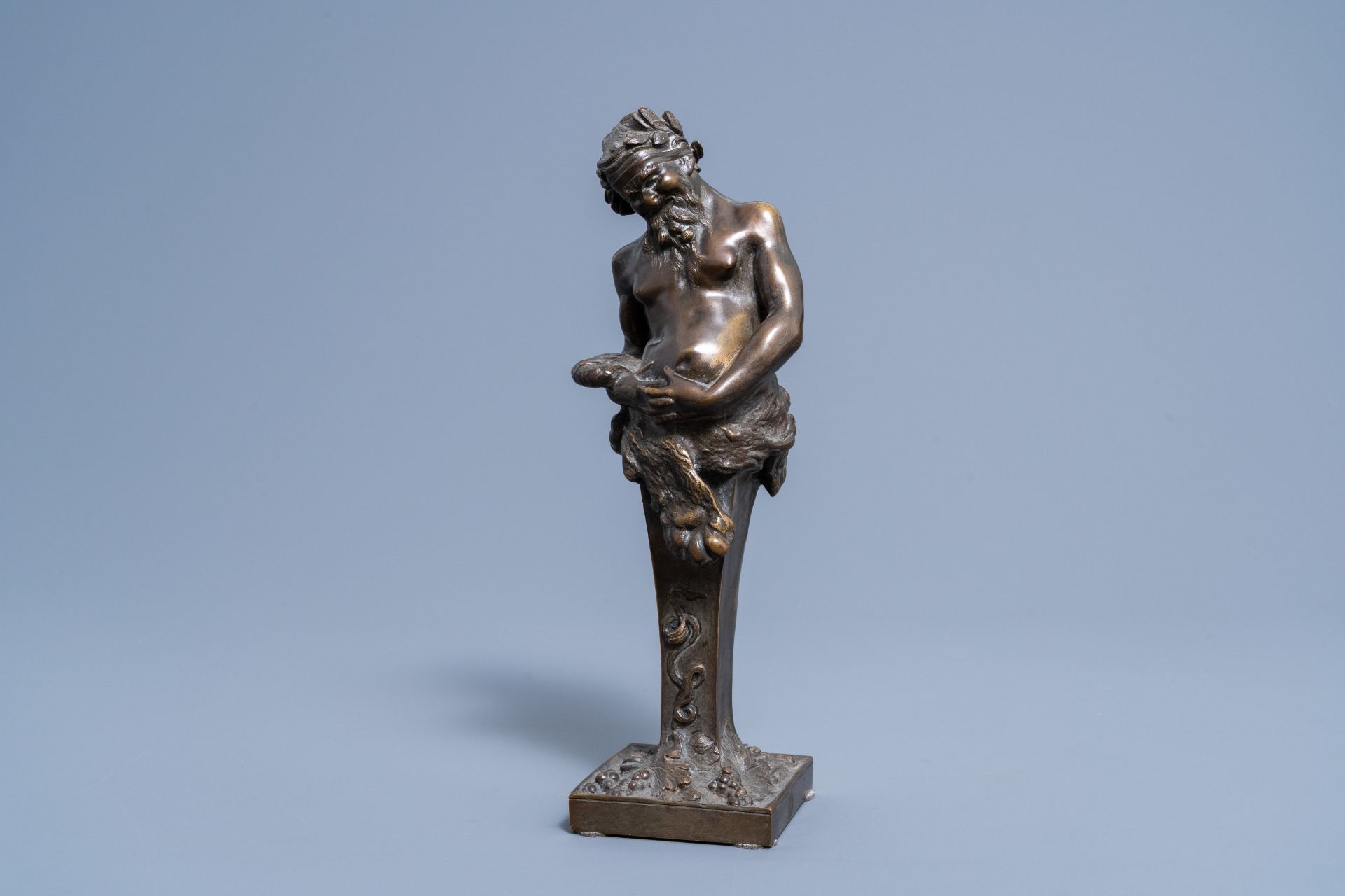 Clodion (1738-1814, after): Satyr, brown patinated bronze, 19th/20th C. - Image 2 of 9