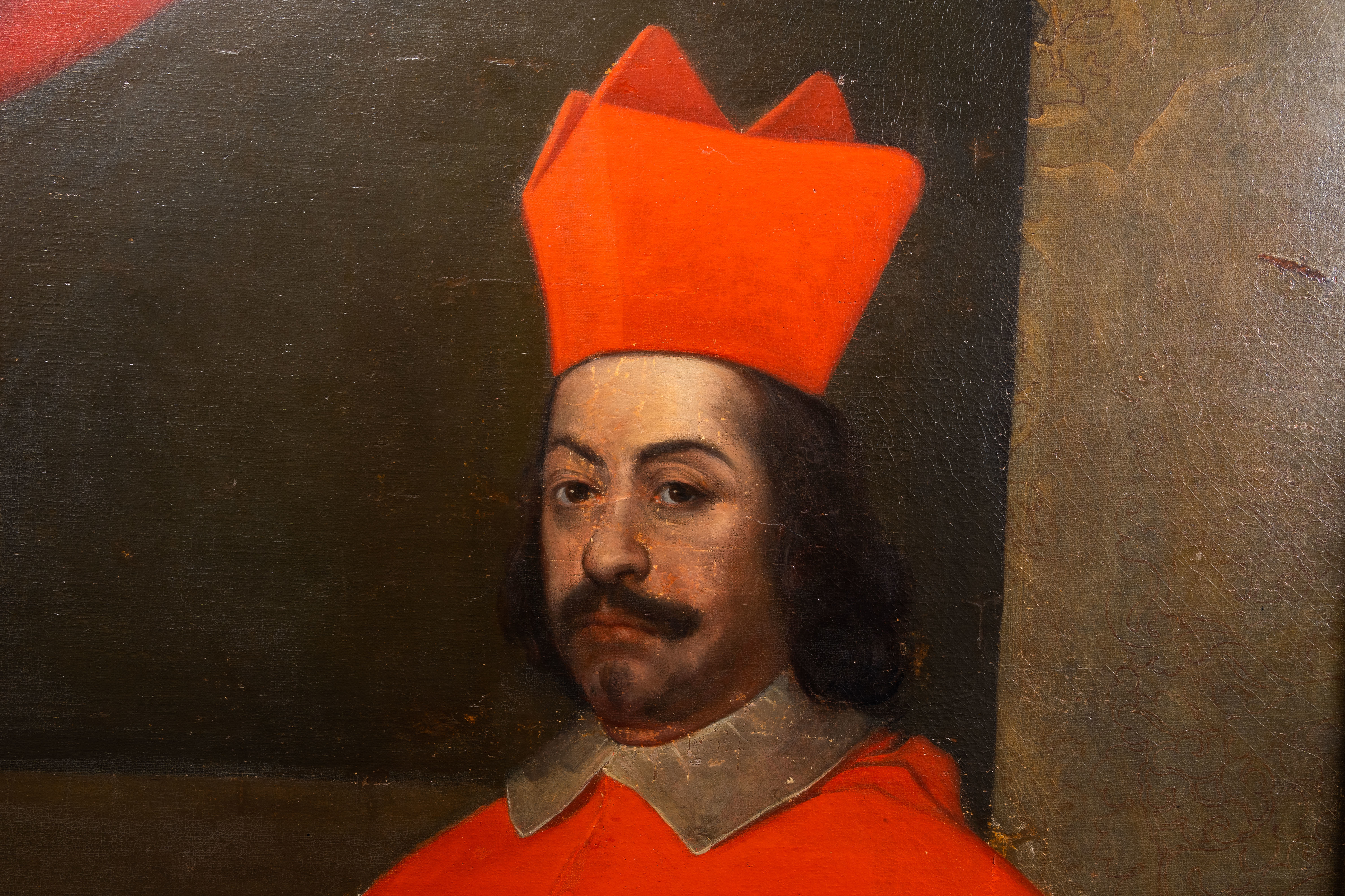 Italian school:Portrait of a cardinal, probably Rinaldo d'Este (1618-1672), oil on canvas, 17th C. - Image 3 of 4