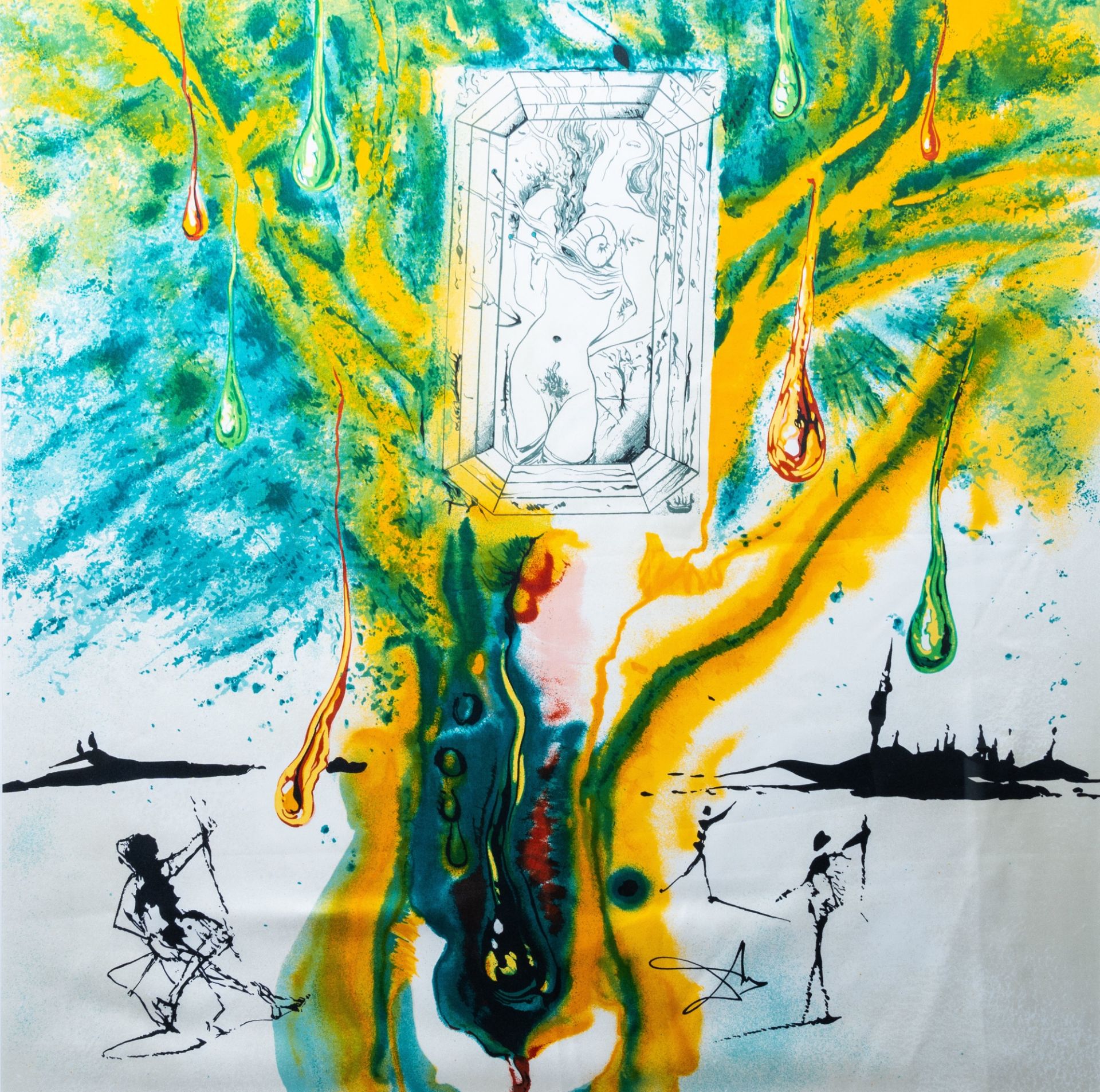 Salvador Dali (1904-1989, after): 'The Emerald table', serigraph on silk, ed. 1963/2000, (1990)