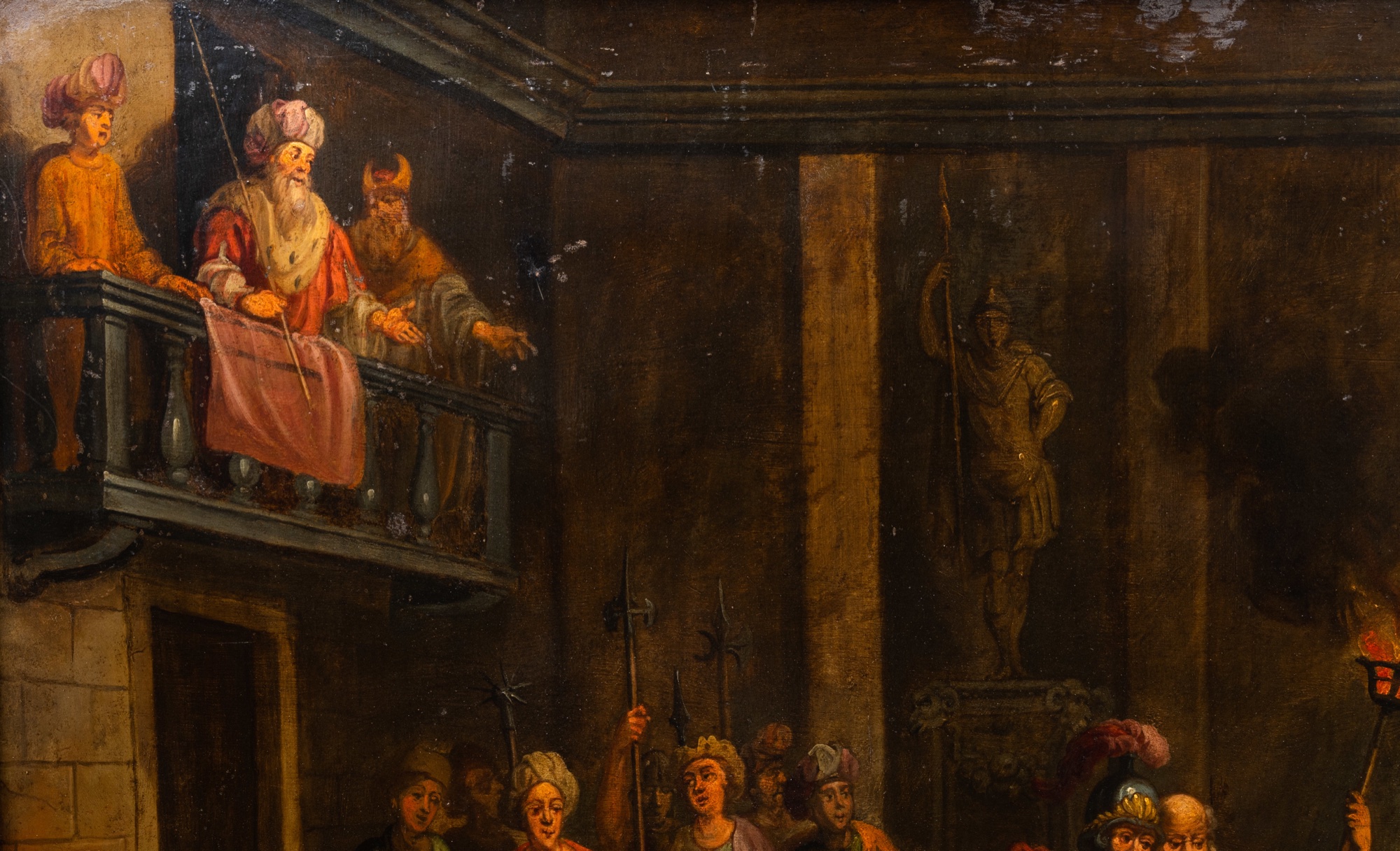 Flemish school, follower of Simon de Vos (1603-1676): The flagellation of Christ, oil on copper, 17t - Image 5 of 6